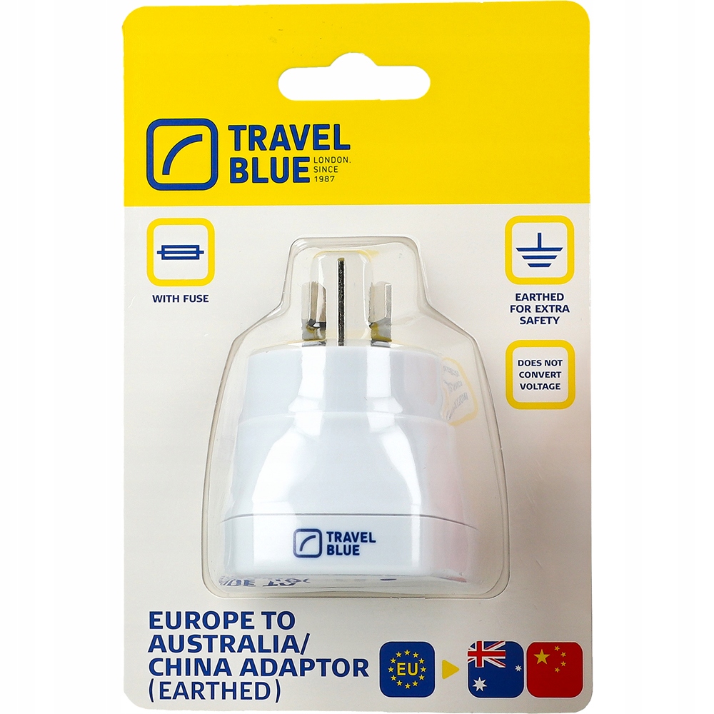 Adapter Travel Blue – Przejściówka z Europy Schuko do Australii i Nowej Zelandii