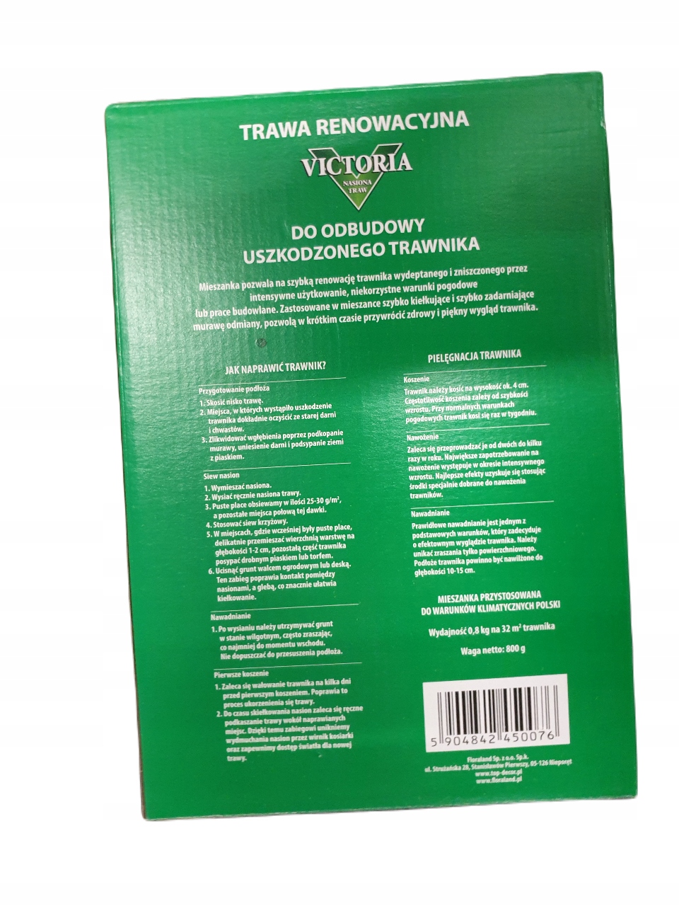 Sposób zakładania trawnika z nasionami Victoria