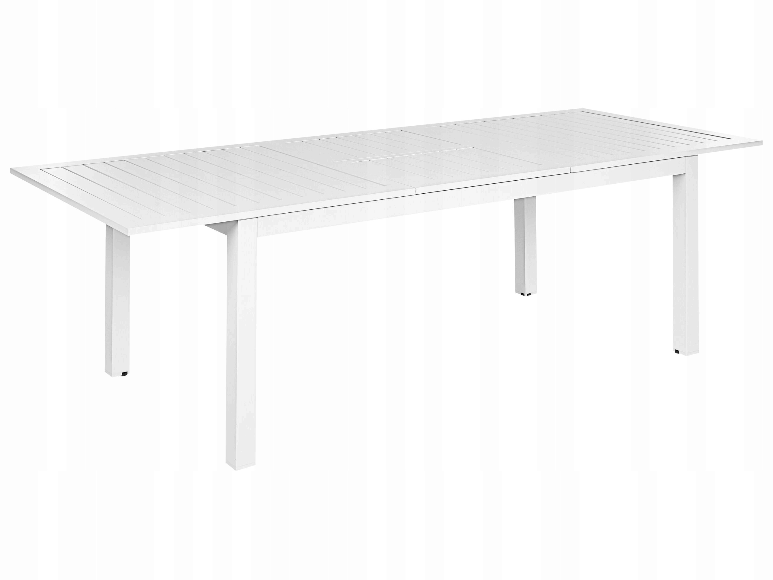 Stół ogrodowy rozkładany aluminium 180/240 x 90 cm biały SKALOMA Lumarko – Idealny do letnich spotkań