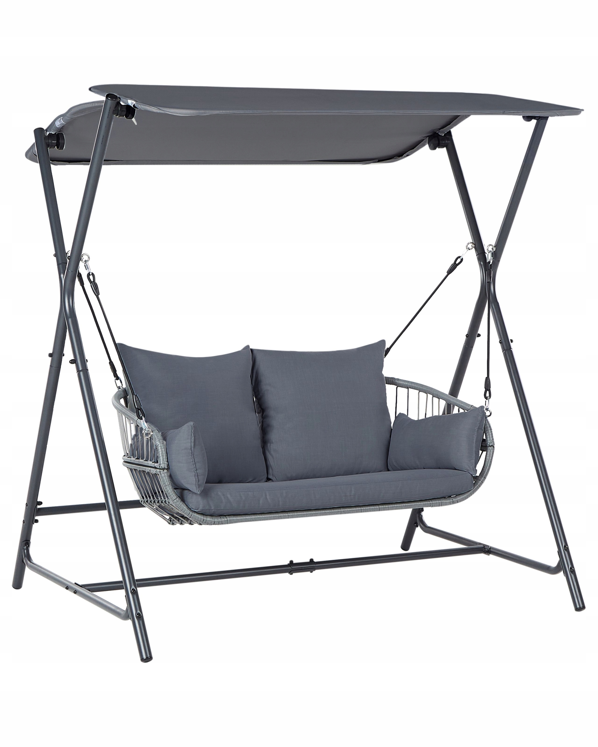 Huśtawka ogrodowa FIASTRA Metal Ciemnoszary – Elegancja i komfort w Twoim ogrodzie
