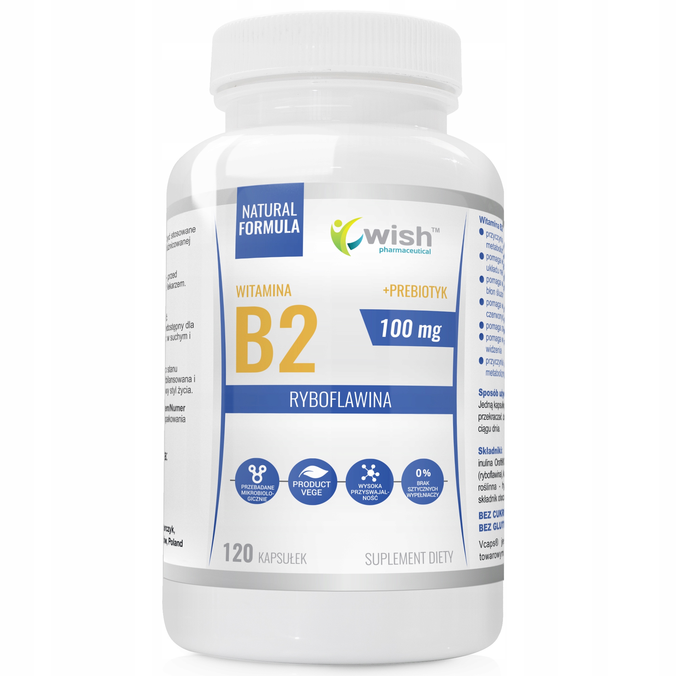 WISH Witamina B2 Ryboflawina – Suplement diety dla zdrowia i energii