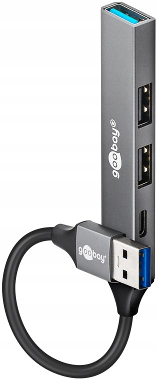 Slim 4-portowy koncentrator USB Goobay 74458 – Zwiększ swoją łączność