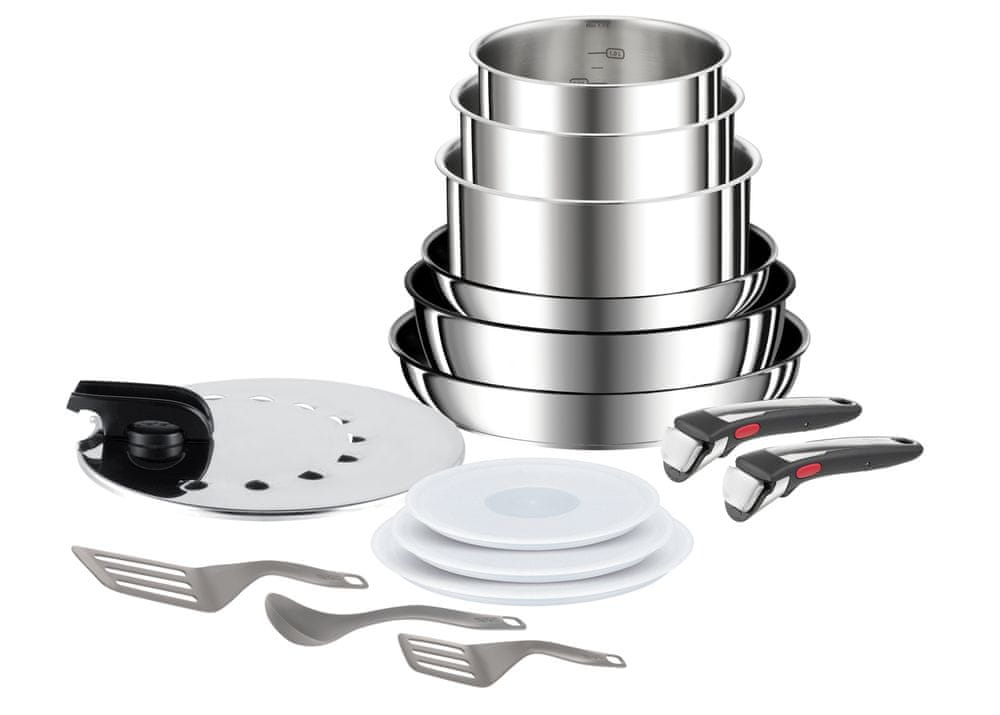 Tefal Ingenio Preference On 15el – Zestaw garnków i patelni ze stali nierdzewnej