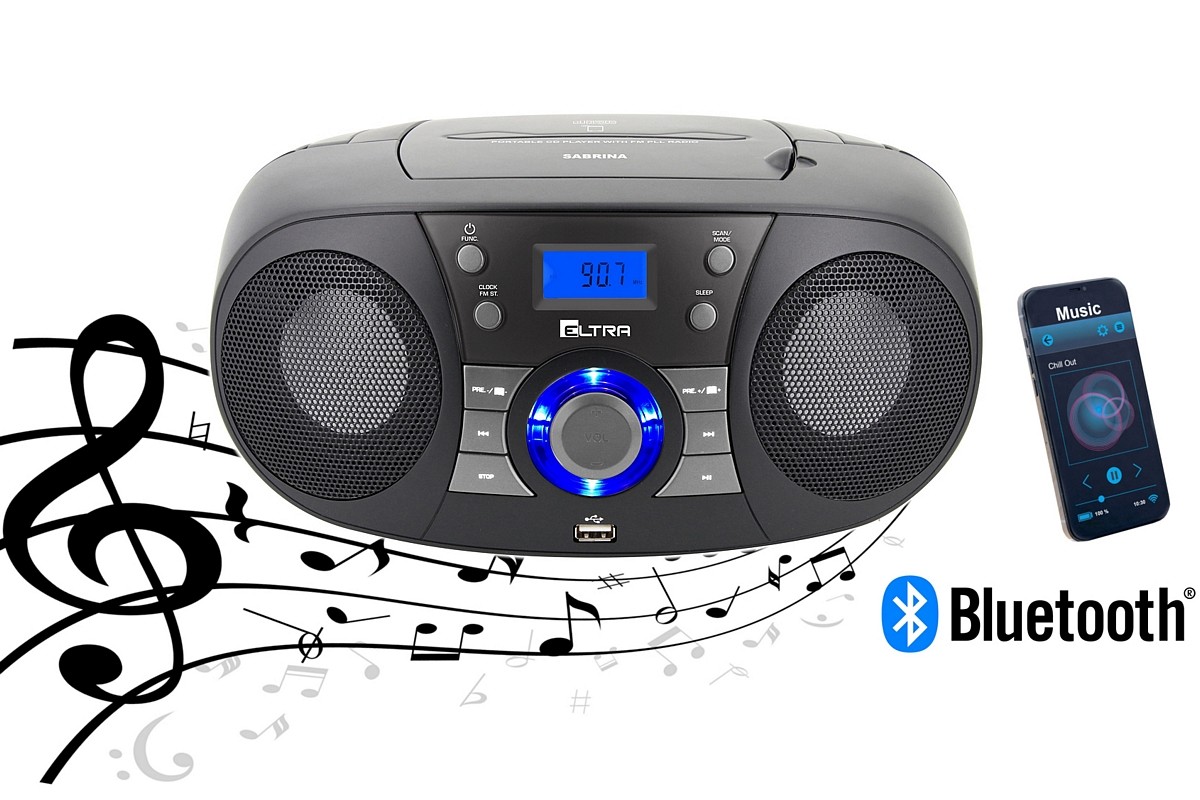 Przenośny boombox z Bluetooth i odtwarzaczem CD