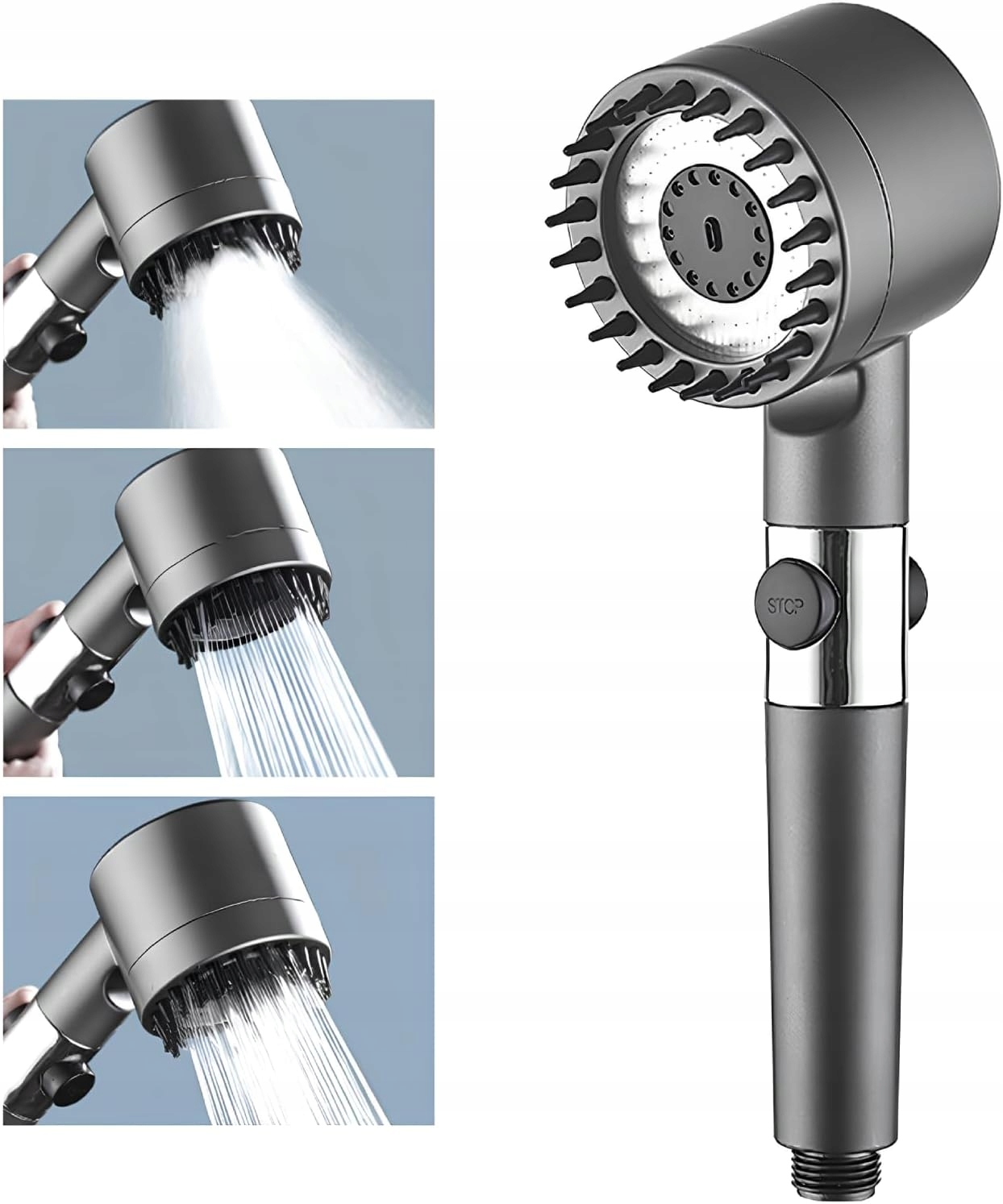 Trzy tryby strumienia – Deszcz, Masaż i Mieszany dla wyjątkowych doświadczeń pod prysznicem