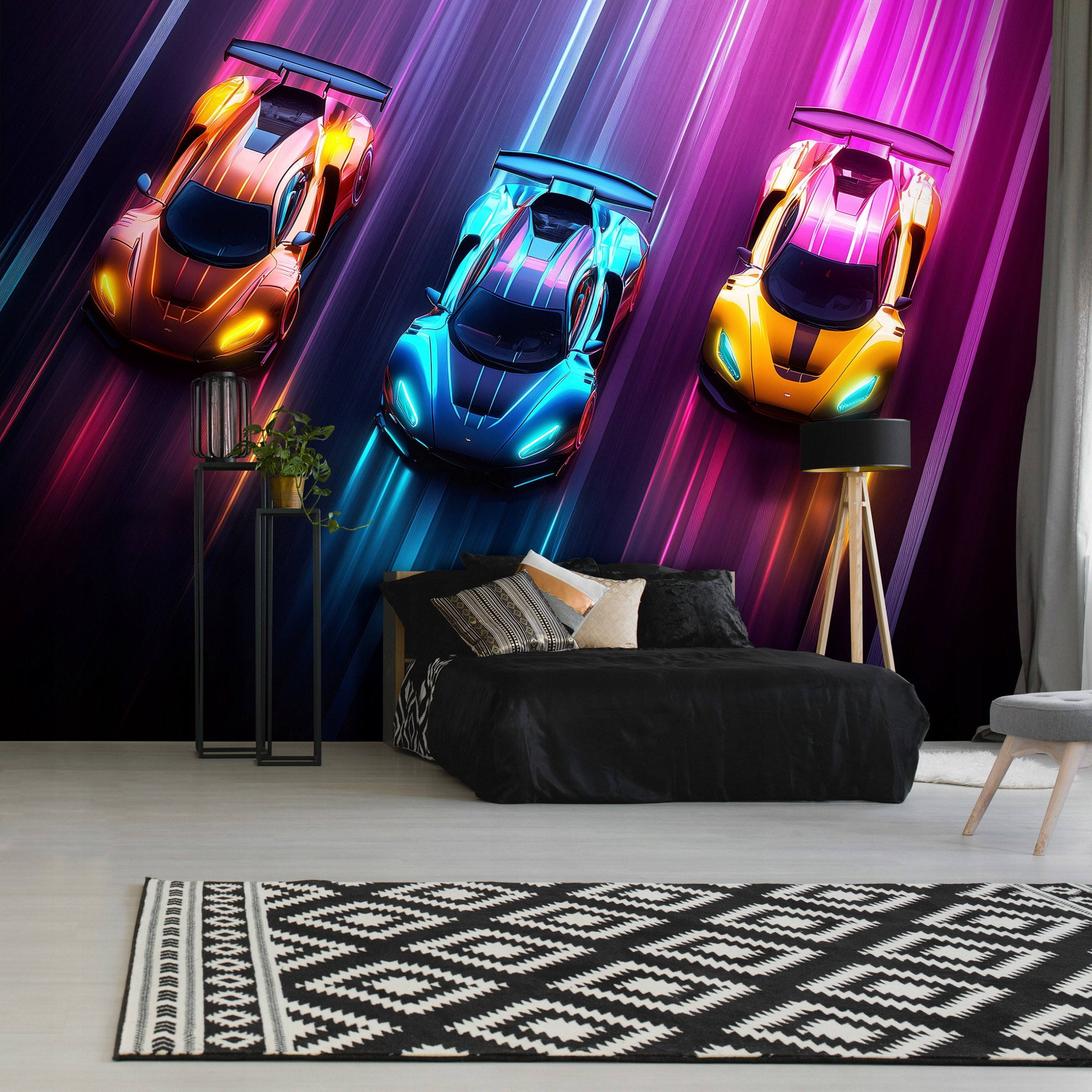Nowoczesny design i motyw samochodów wyścigowych