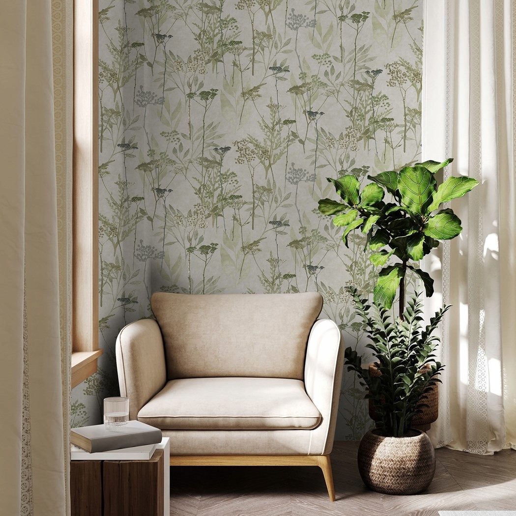 Tapeta WALLPAPER 125058 SOLSTICE SAGE GREEN* – Elegancja w Twoim wnętrzu