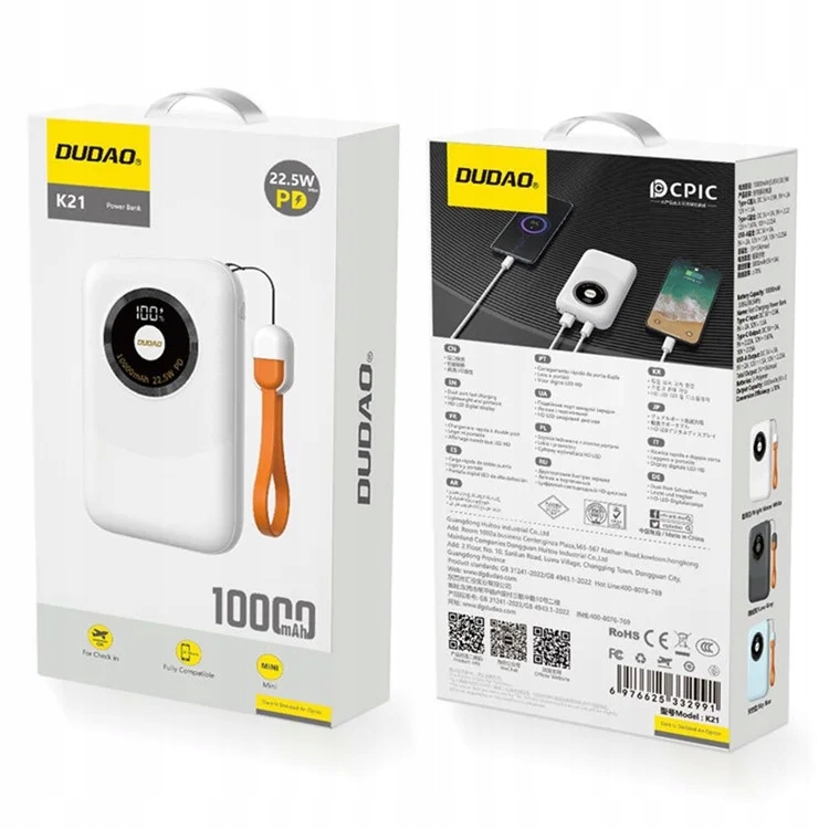 Pojemność akumulatora 10000mAh i typ baterii litowo-polimerowy