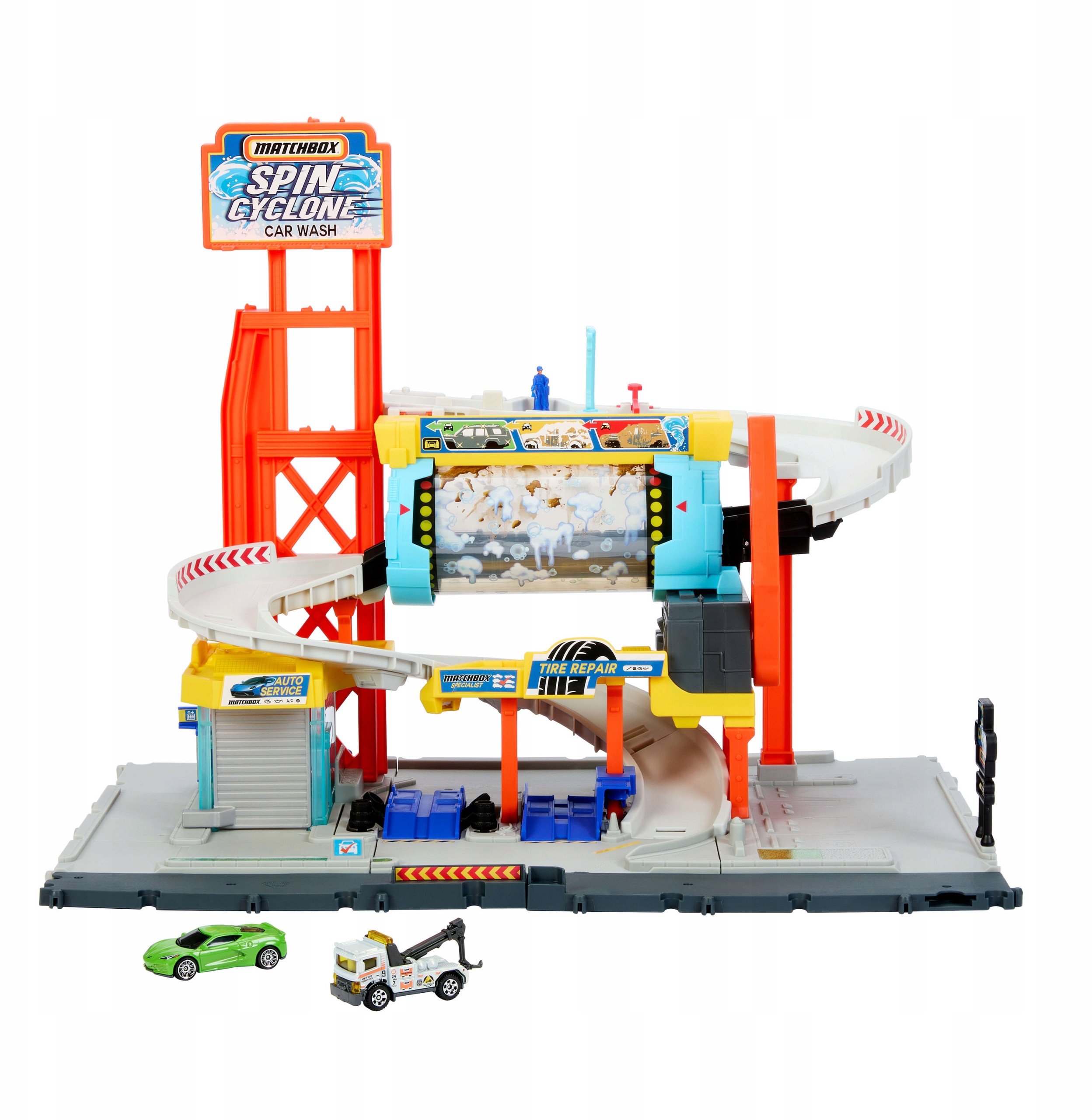 Zestaw zawiera dwa samochodziki Matchbox w skali 1:64