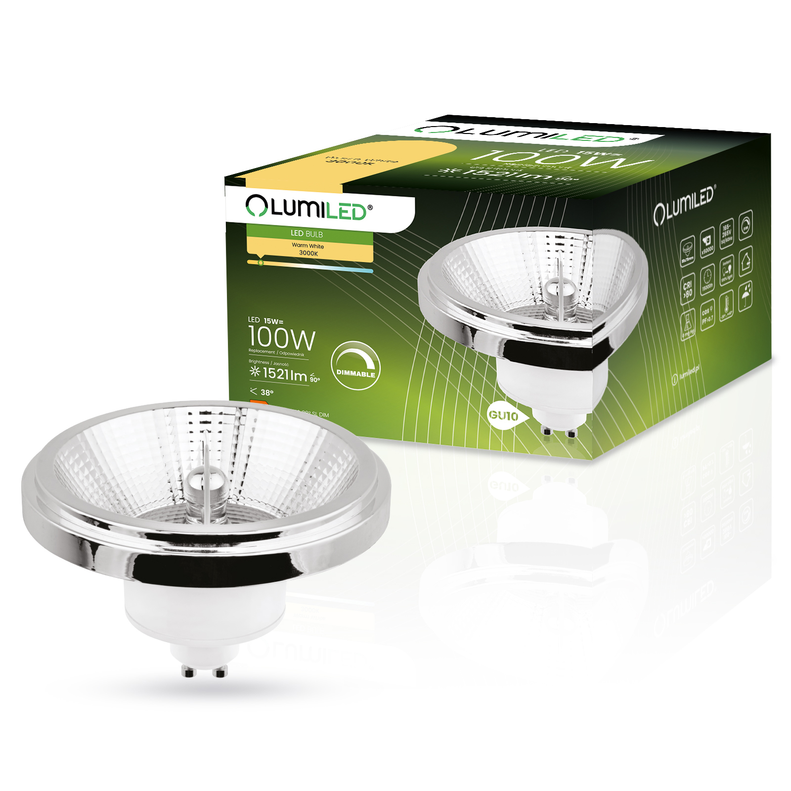 Żarówka LED GU10 ES111 15W – Efektywne oświetlenie dla Twojego domu