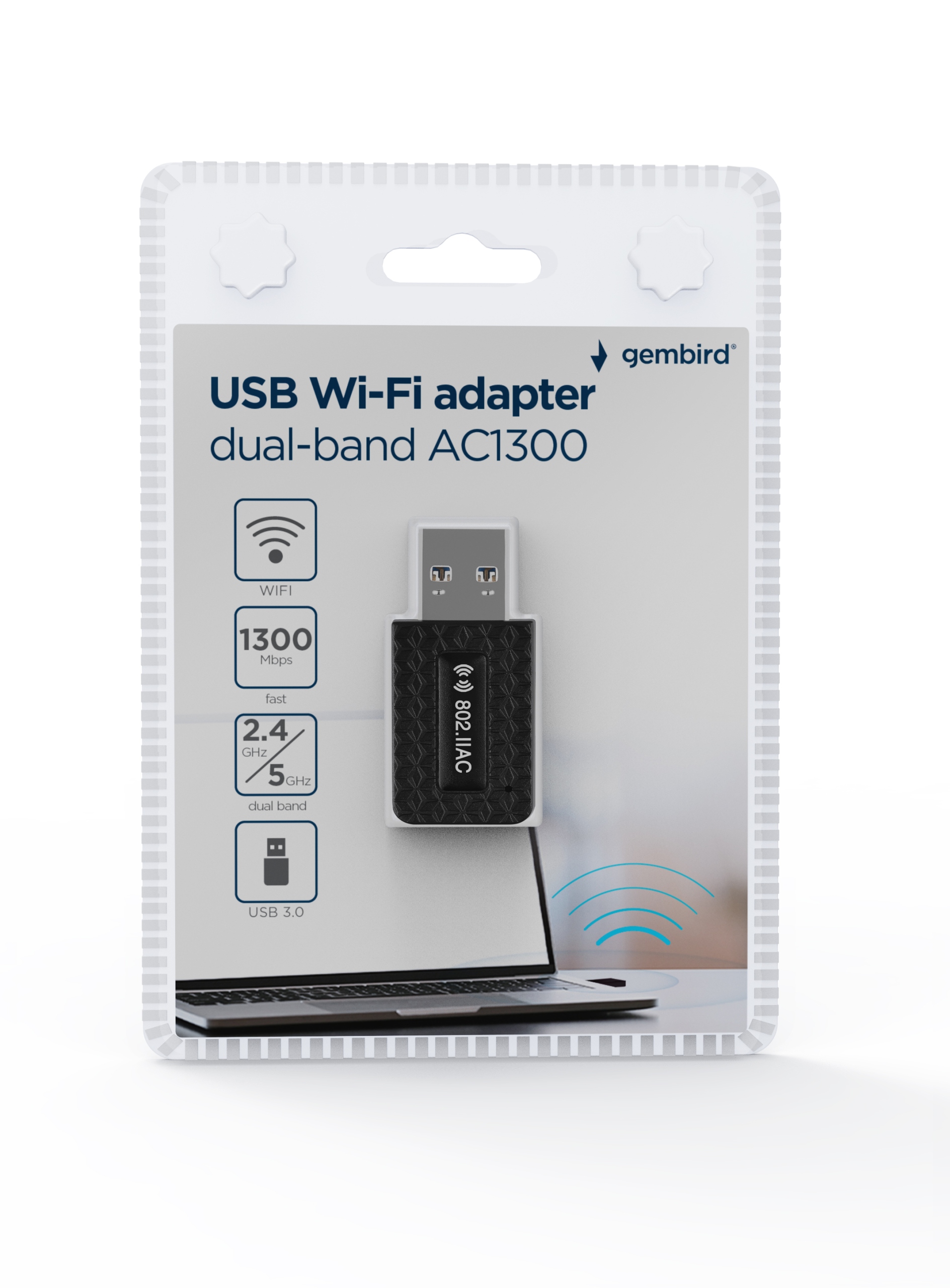 Karta sieciowa Gembird WRL ADAPTER 1300MBPS USB/DUALBAND WNP-UA1300-03 – Szybkie połączenie bezprzewodowe