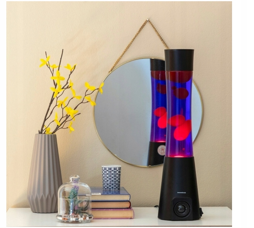 Lampka biurkowa InnovaGoods LAMPA LAVA Z GŁOŚNIKIEM Maglamp BLACK – Wyjątkowy akcent w Twoim wnętrzu