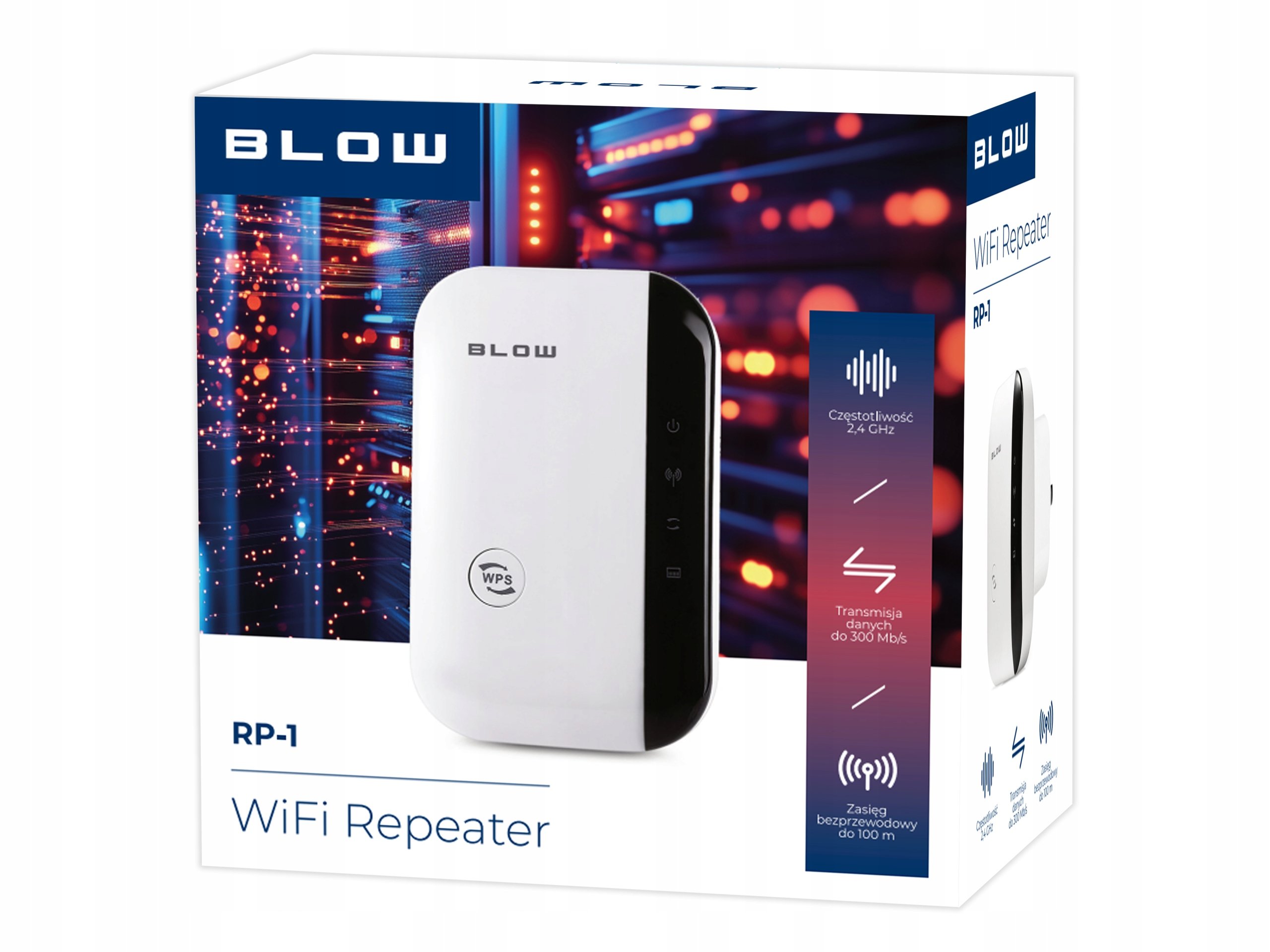 Wzmacniacz sygnału Wi-Fi Repeater 300Mb/s RP-1 BLOW – Szybkie i stabilne połączenie