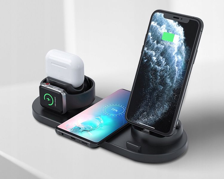 Stacja dokująca QI DO APPLE iPHONE AIRPODS iWATCH Przewód w zestawie tak