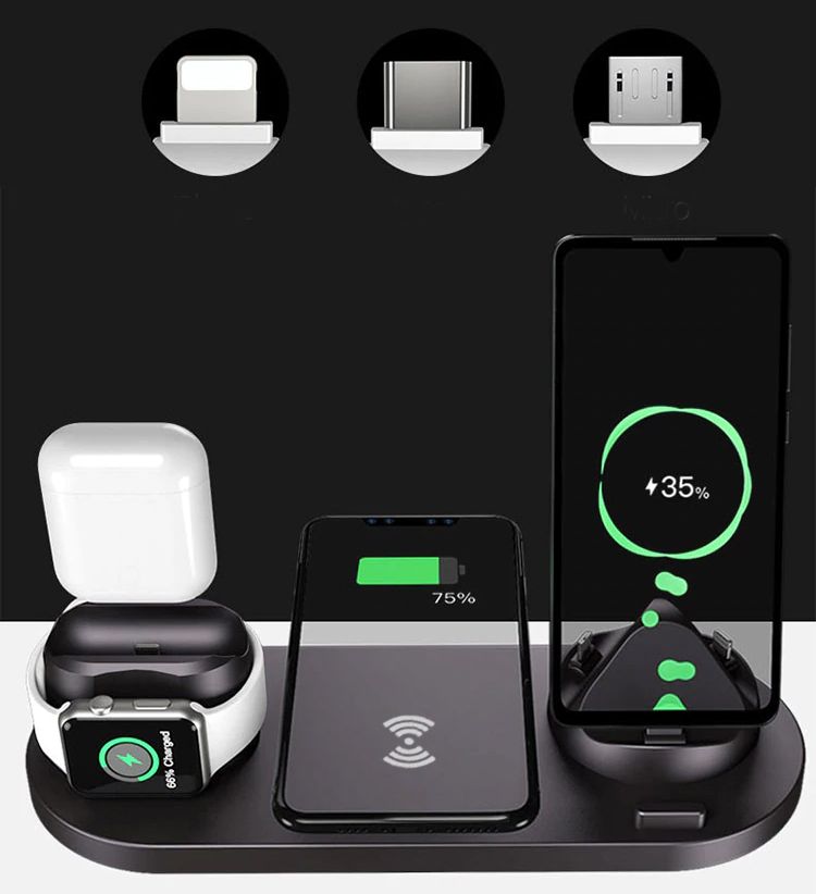 Stacja dokująca QI DO APPLE iPHONE AIRPODS iWATCH Długość przewodu 1.1 m