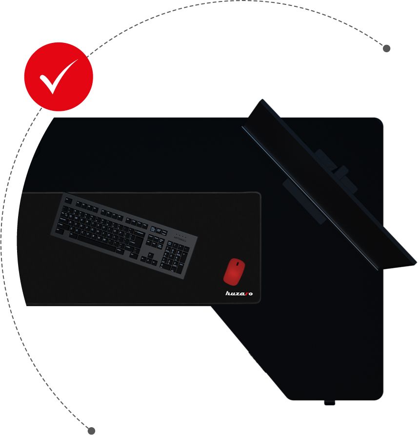 Widok z góry na biurko gamingow Huzaro Hero 9.0