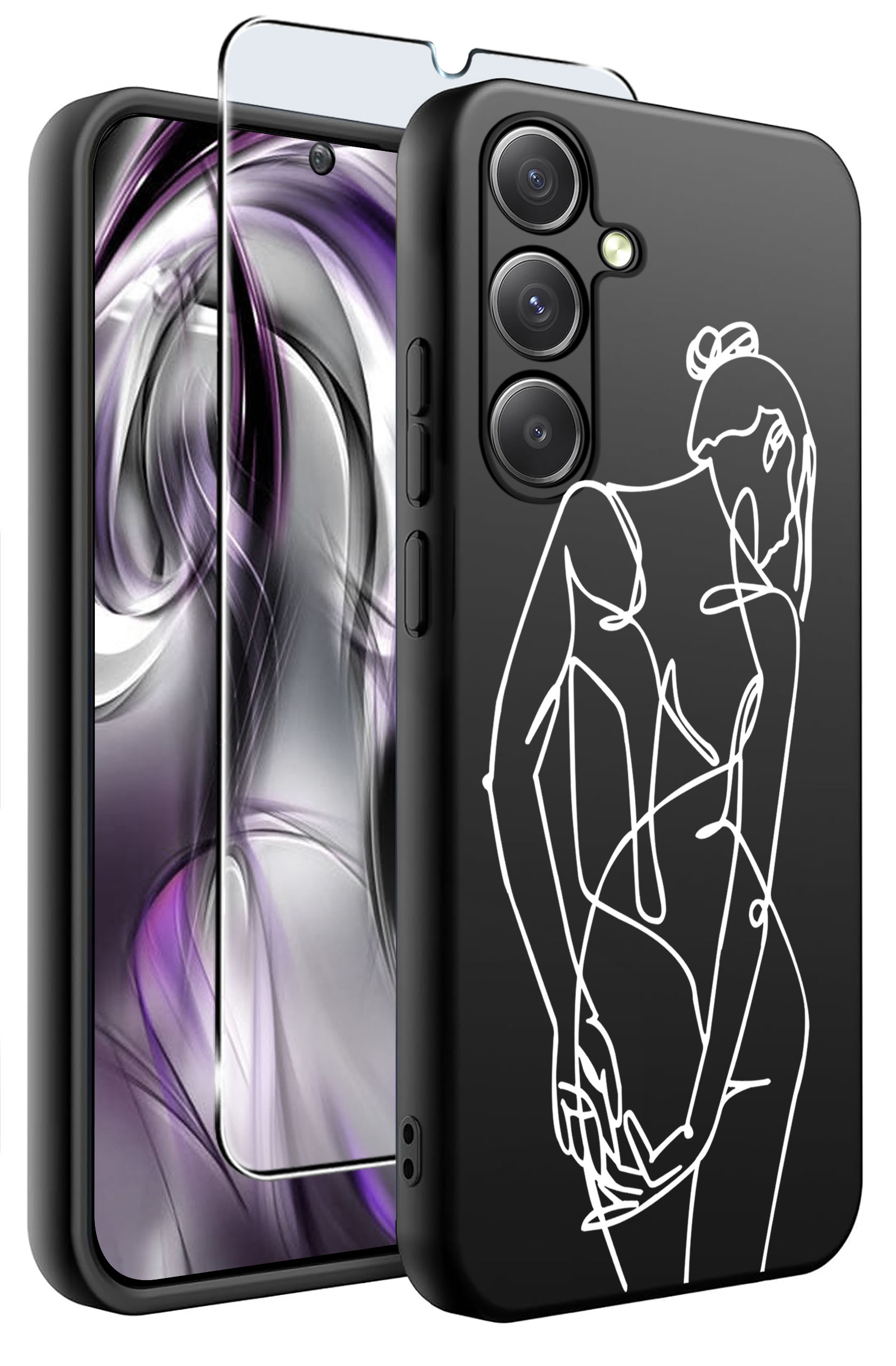 ETUI do Samsung S25+ Plus | WZORY | SILIKONOWE MATT CASE + SZKŁO HARTOWANE 9H