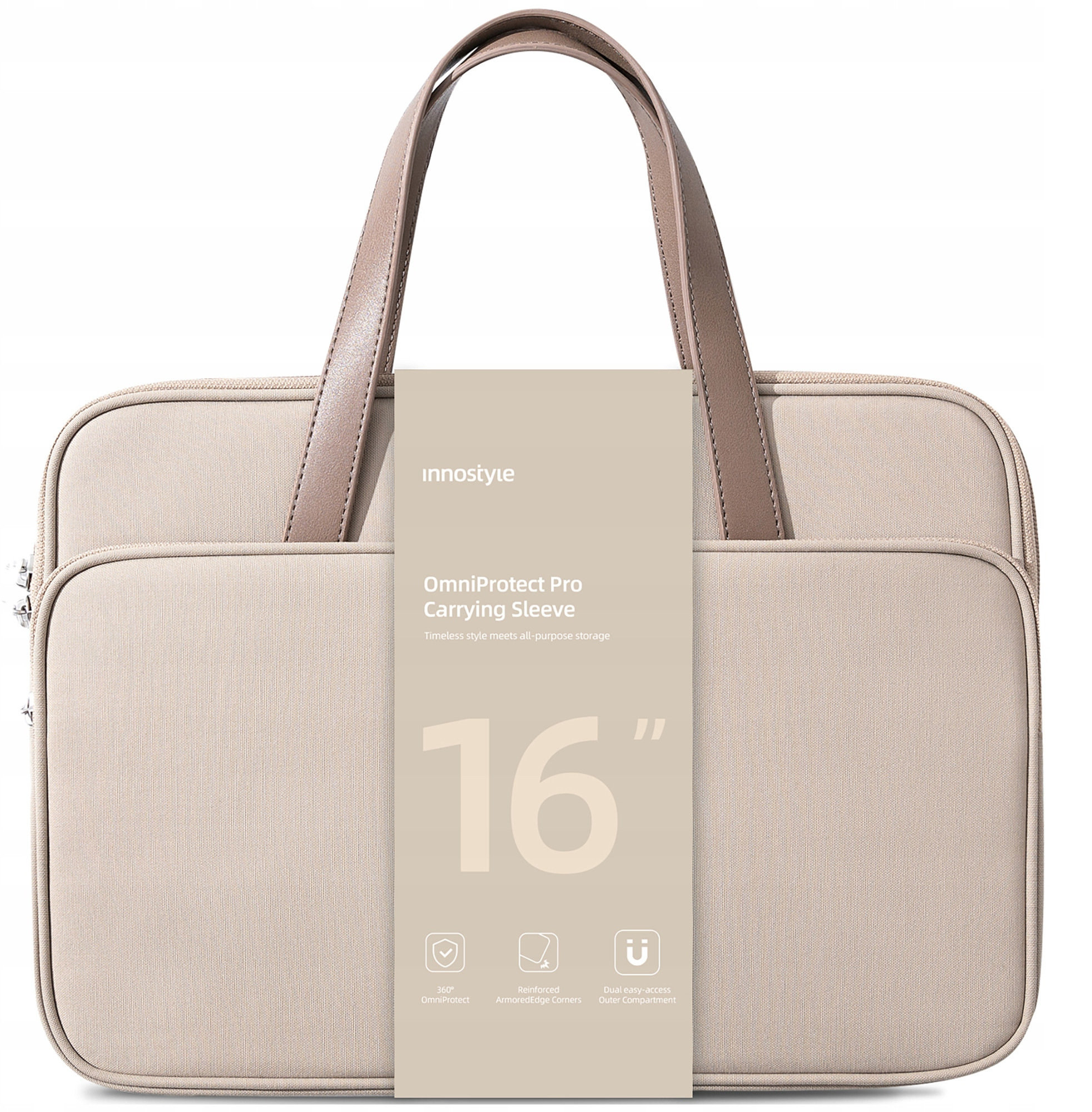 INNOSTYLE DAMSKA TORBA NA LAPTOPA 15 6 16 WODOODPORNA OMNIPROTECT PRO BEŻOWA – Elegancja i funkcjonalność w jednym