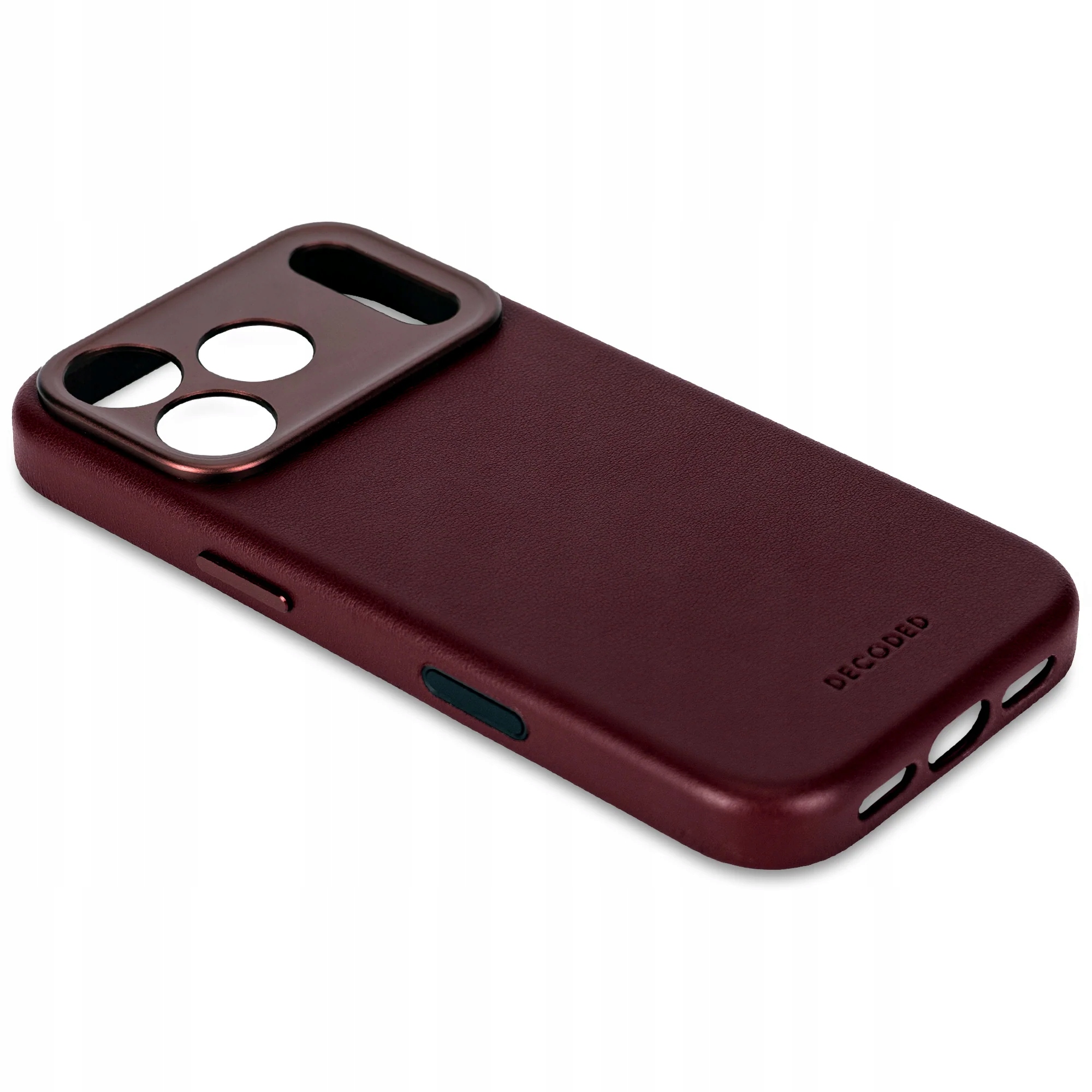 Decoded Leather Backcover – Skórzana obudowa ochronna do iPhone 17 Pro w kolorze Dark Ruby