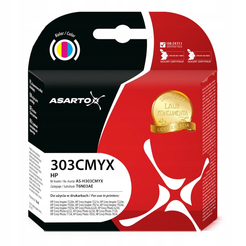 Tusz Asarto do HP 303XL | 303CMYX | T6N03AE – Wydajność i jakość druku