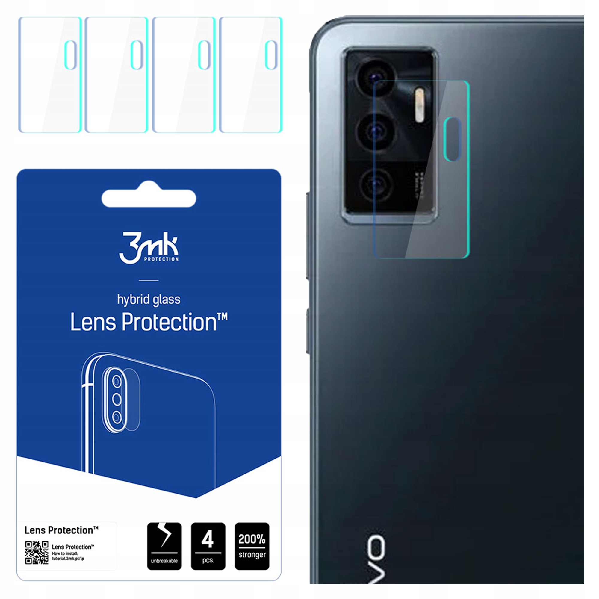 Zestaw zawiera 4 sztuki szkła ochronnego