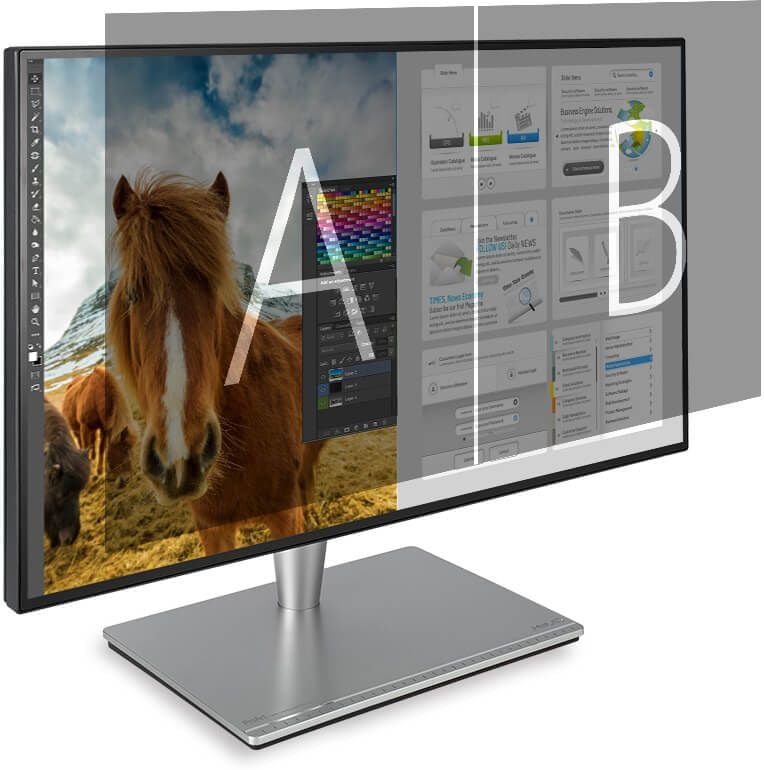 ProArt PA27AC can place multiple input sources side by side onscreen and configure each individual window's color settings.