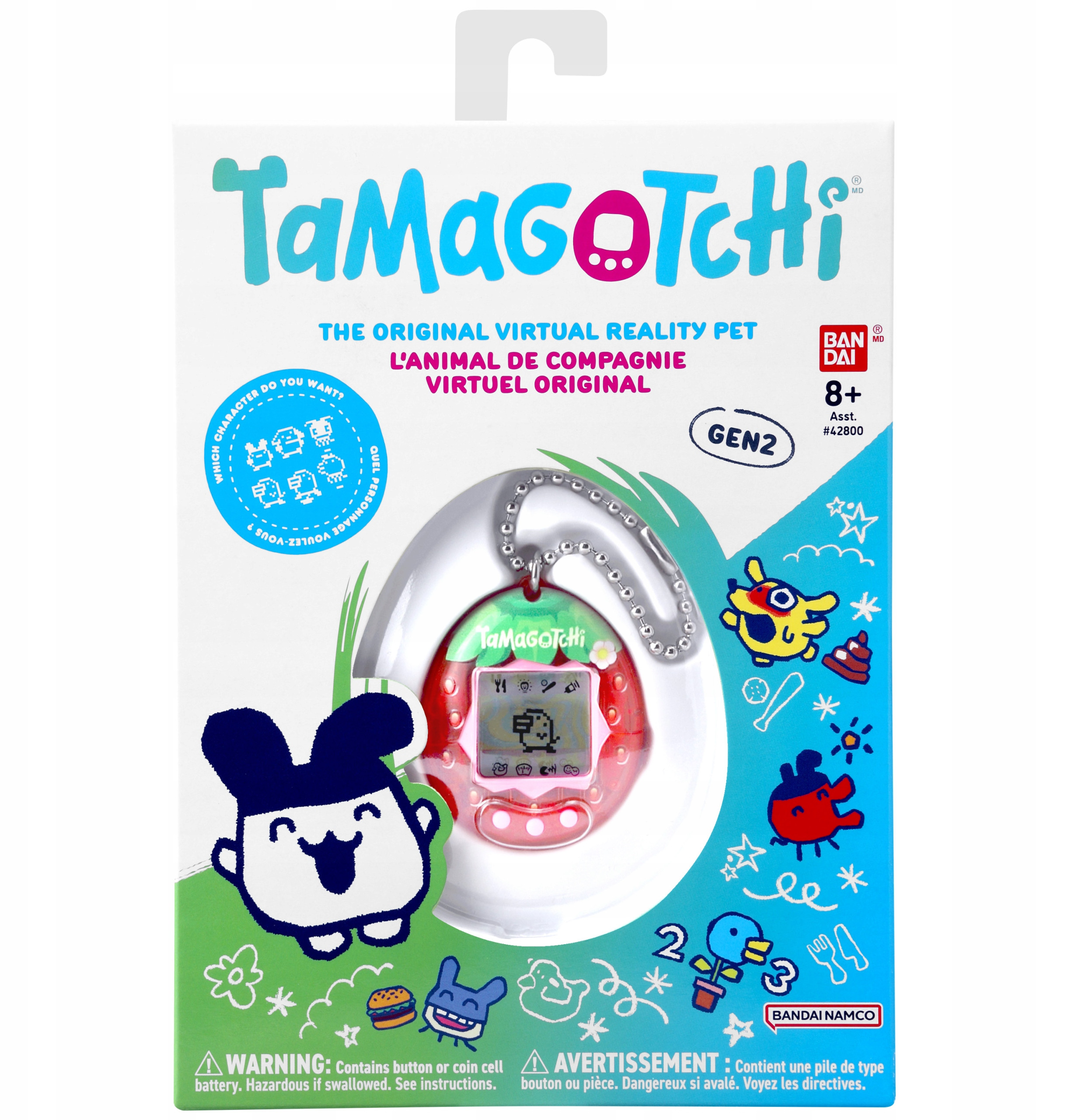 SUPBUZZ Tamagothi Fresh Strawberry 29981 – Twój cyfrowy przyjaciel z lat 90-tych