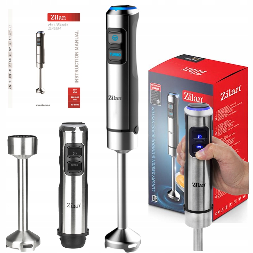 Blender Ręczny 850W Turbo Stal Inox – Twoje wsparcie w kuchni