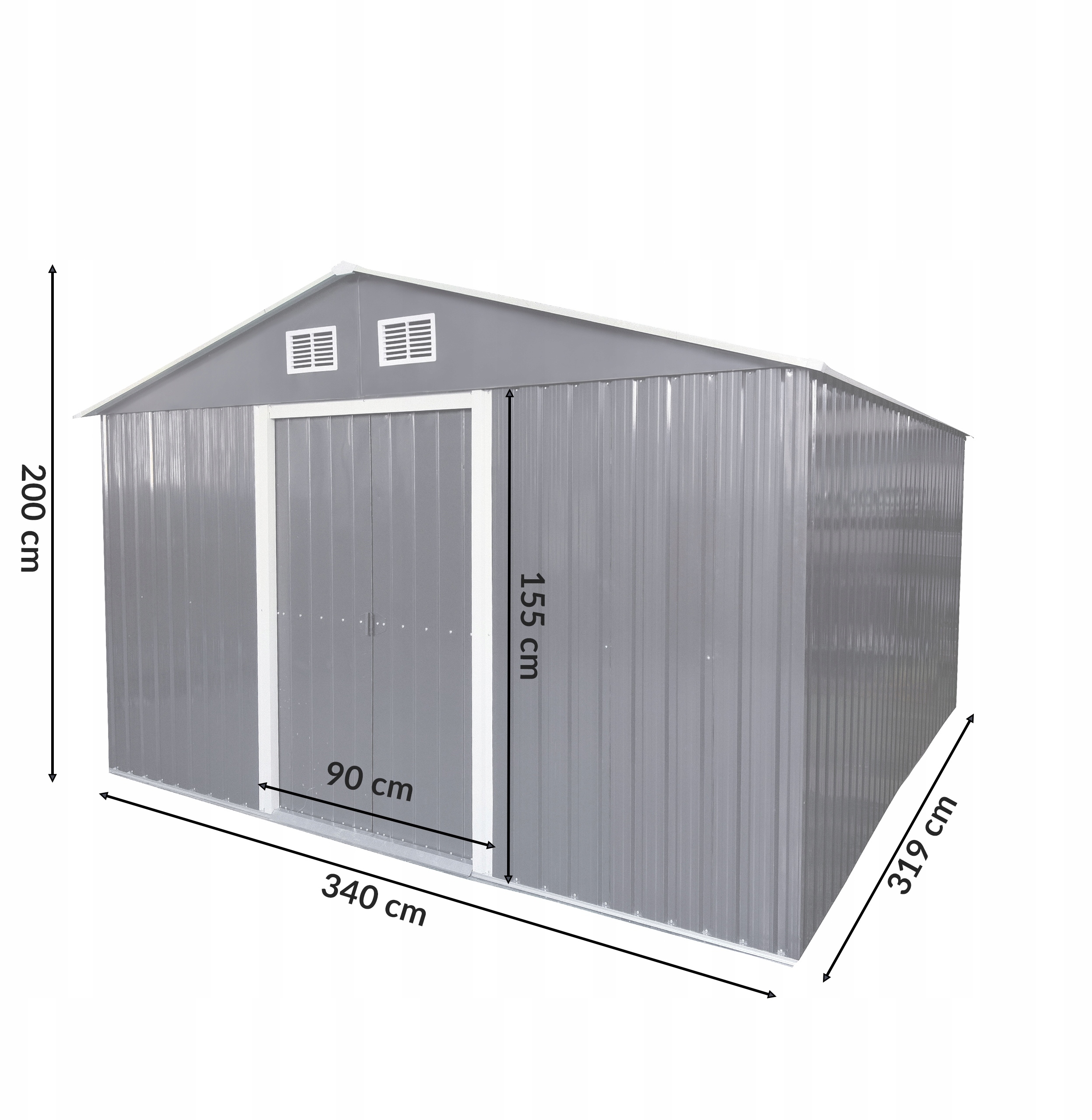 Domek metalowy na narzędzia blaszak szopa 340x319x200 cm – Idealne rozwiązanie do ogrodu