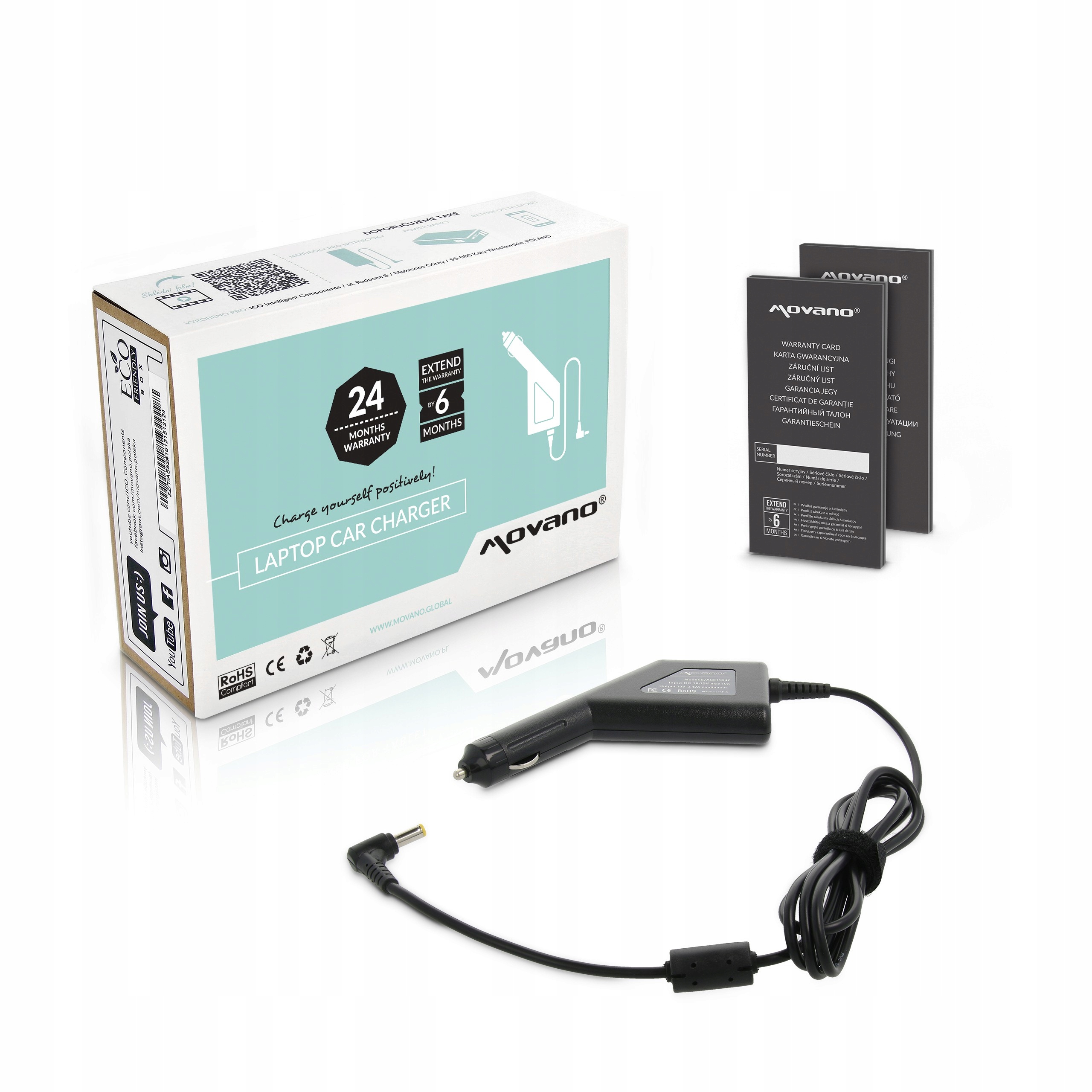 Zasilacz samochodowy Movano 19V 3.42A (5.5x1.7) – Idealne rozwiązanie dla Twojego laptopa