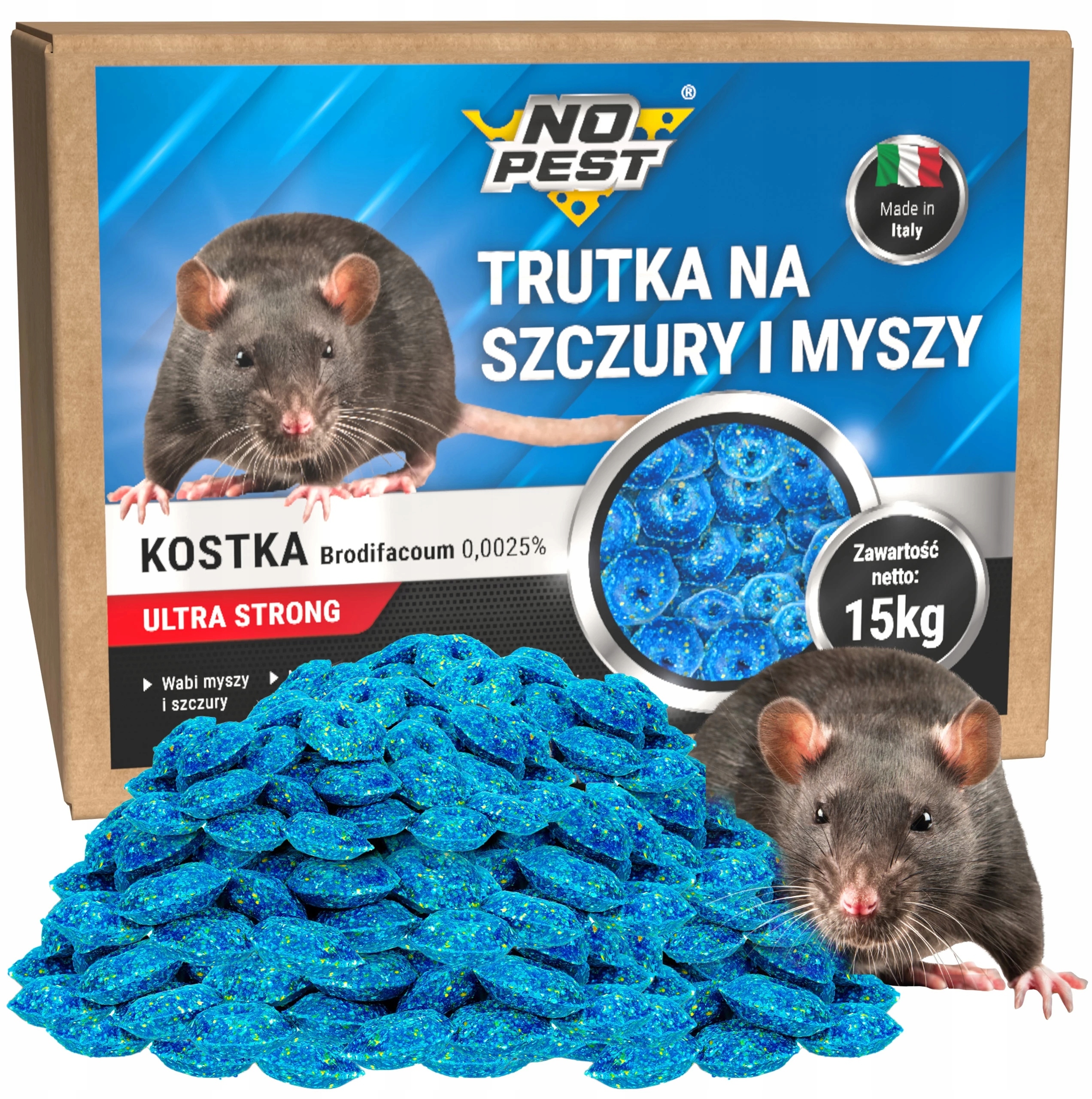 Trutka na Szczury i Myszy Brodifakum 15 kg – Skuteczna Ochrona przed Gryzoniami