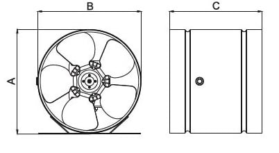 Wentylator przemysłowy rysunek wymierow