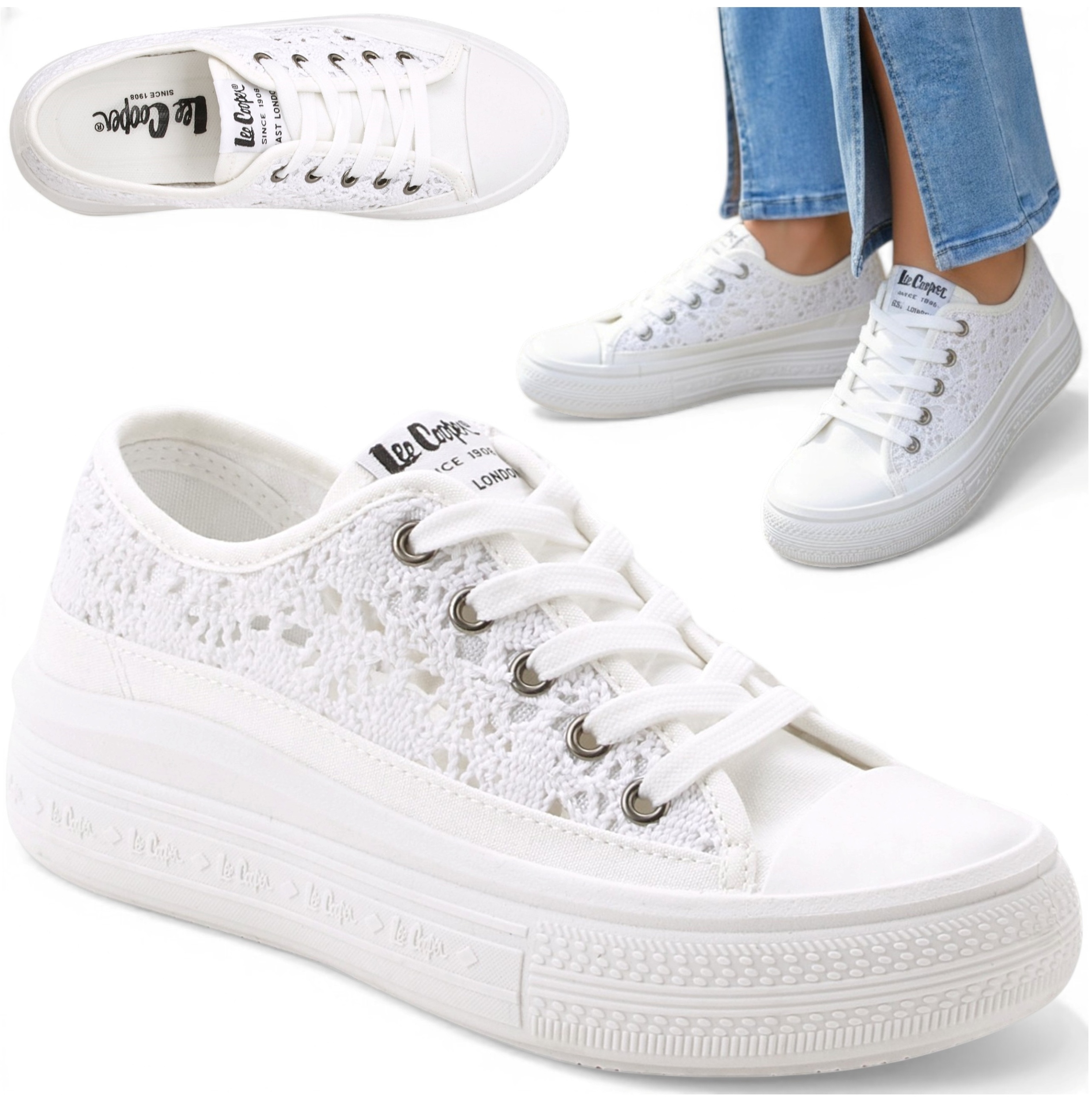 Buty damskie Lee Cooper białe LCW-26-44-4485LA 38 – Styl i komfort na co dzień