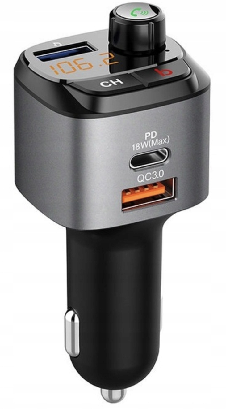 Transmiter samochodowy FM Bluetooth Zestaw Głośnomówiący Ładowarka QC 3.0 – Nowoczesne rozwiązanie dla Twojego samochodu