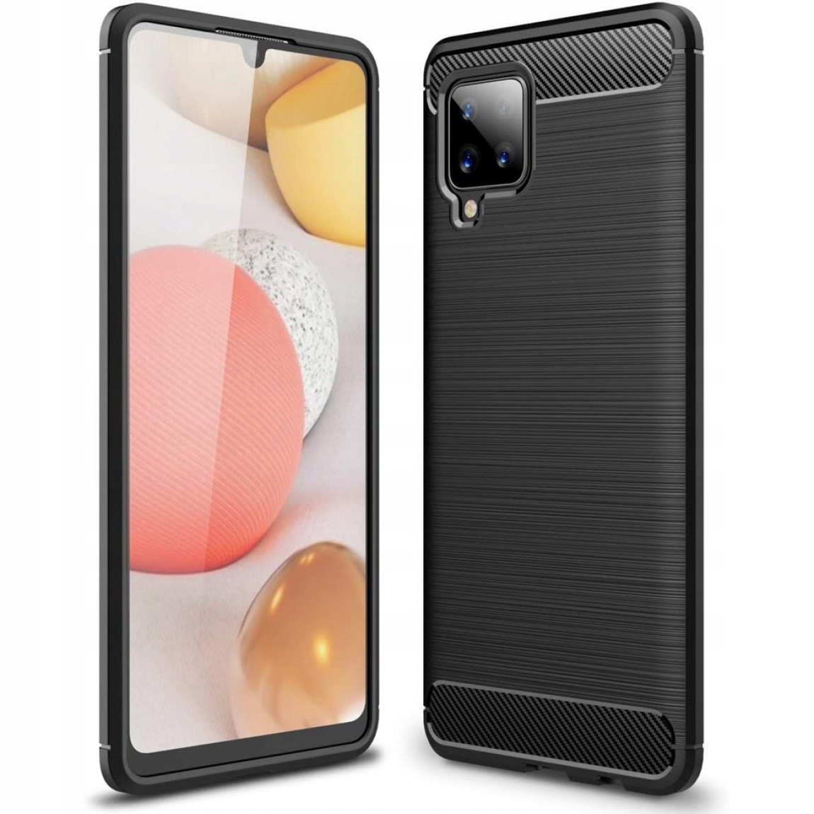 Carbon Case elastyczne etui pokrowiec Samsung Galaxy A42 5G czarny – Ochrona i styl w jednym