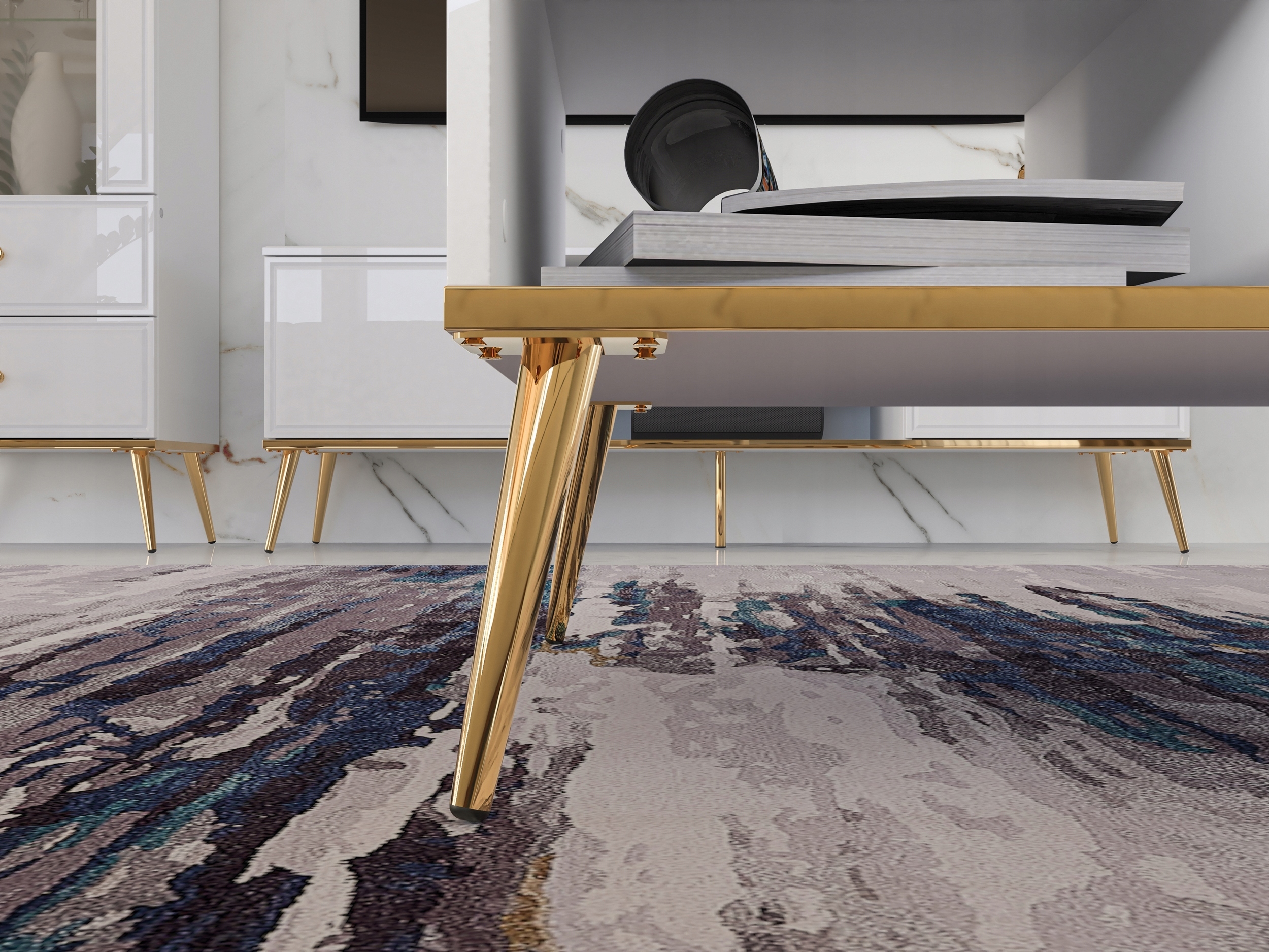 Ława GALENA 90x60 biały połysk – Elegancki dodatek do Twojego salonu