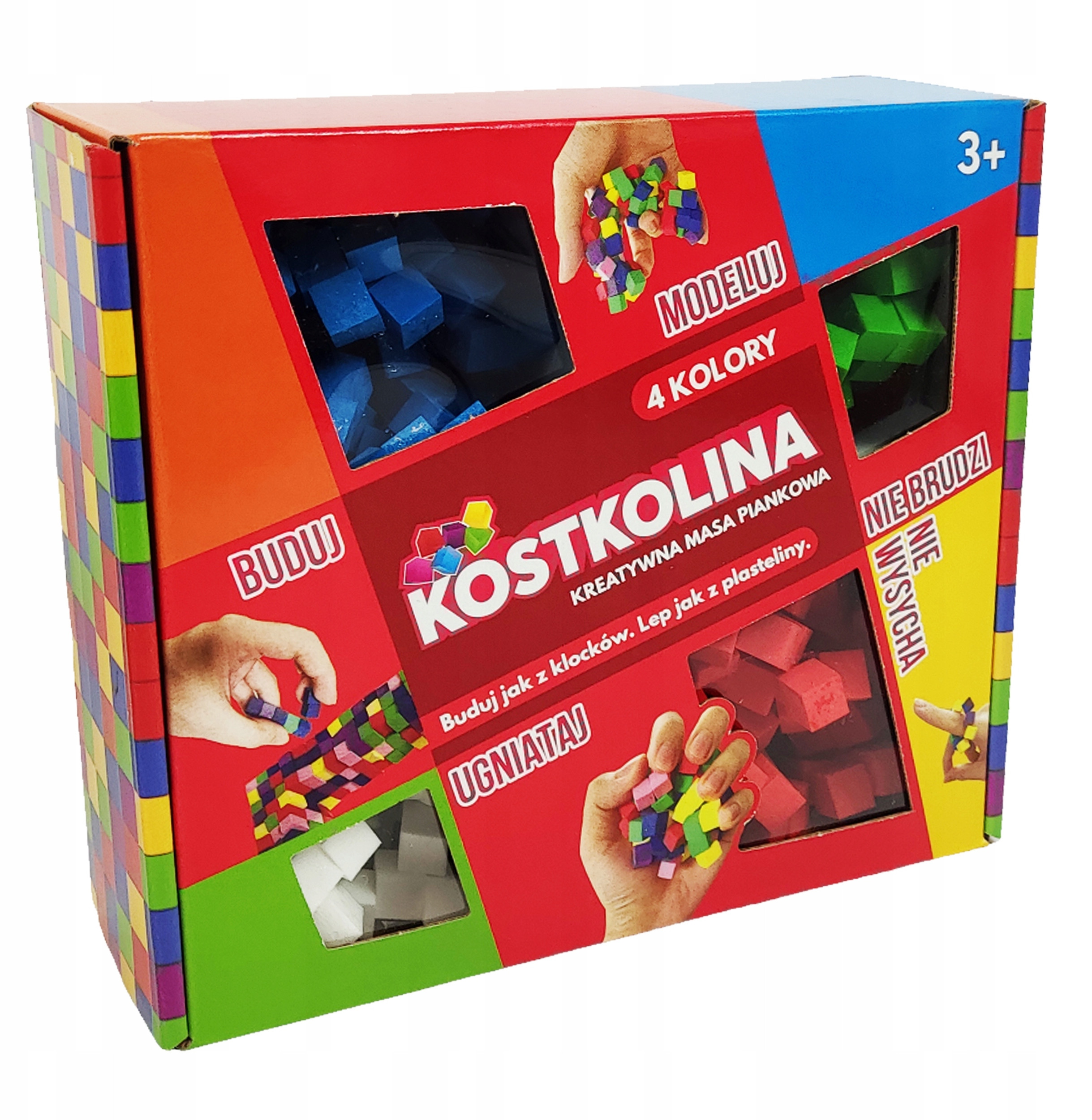 Kostkolina Art and Play – Kreatywna masa plastyczna w 4 kolorach