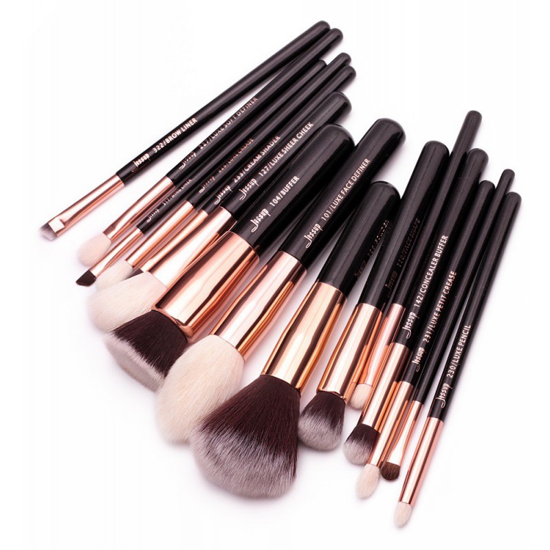 JESSUP_SET Make Up Brush – Zestaw 15 pędzli do makijażu twarzy i oczu