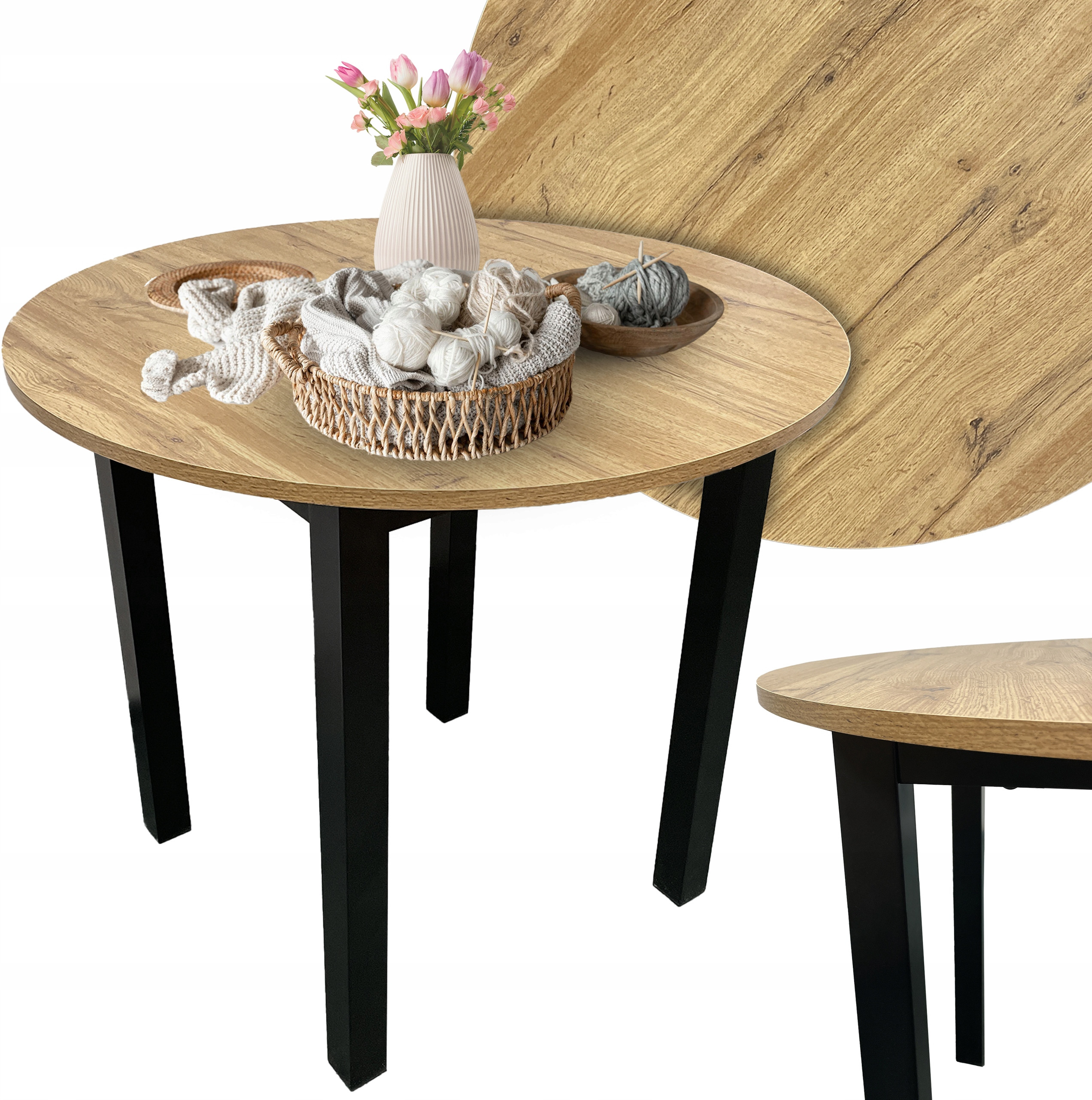 Stół Okrągły WIKTOR 100 cm – Nowoczesny design do jadalni
