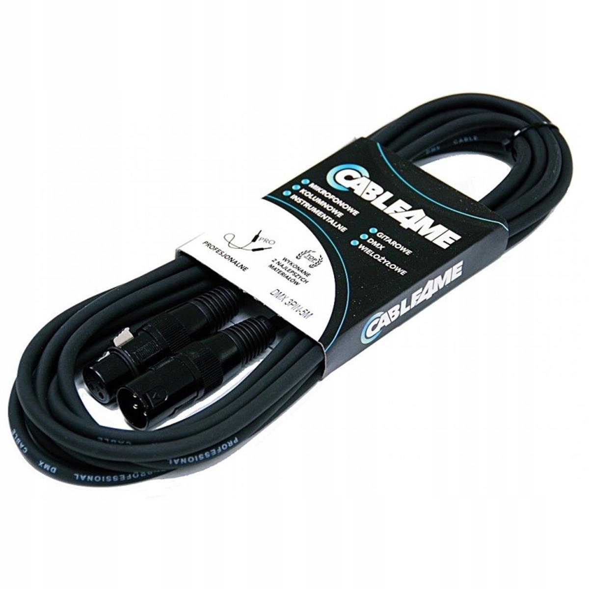 CABLE4ME KABEL DMX AES/EBU XLR-3Pin DO OŚWIETLENIA 5m CZARNY – Profesjonalne rozwiązanie do oświetlenia