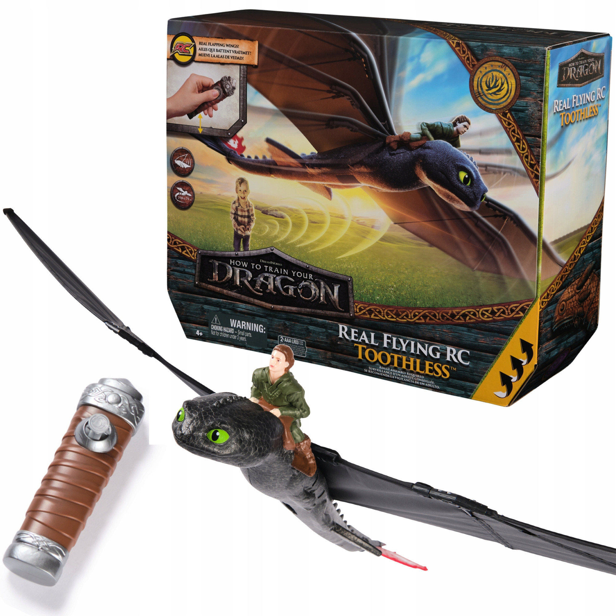 SPIN DRAGONS SZCZERBATEK R/C – Interaktywna latająca figurka dla dzieci