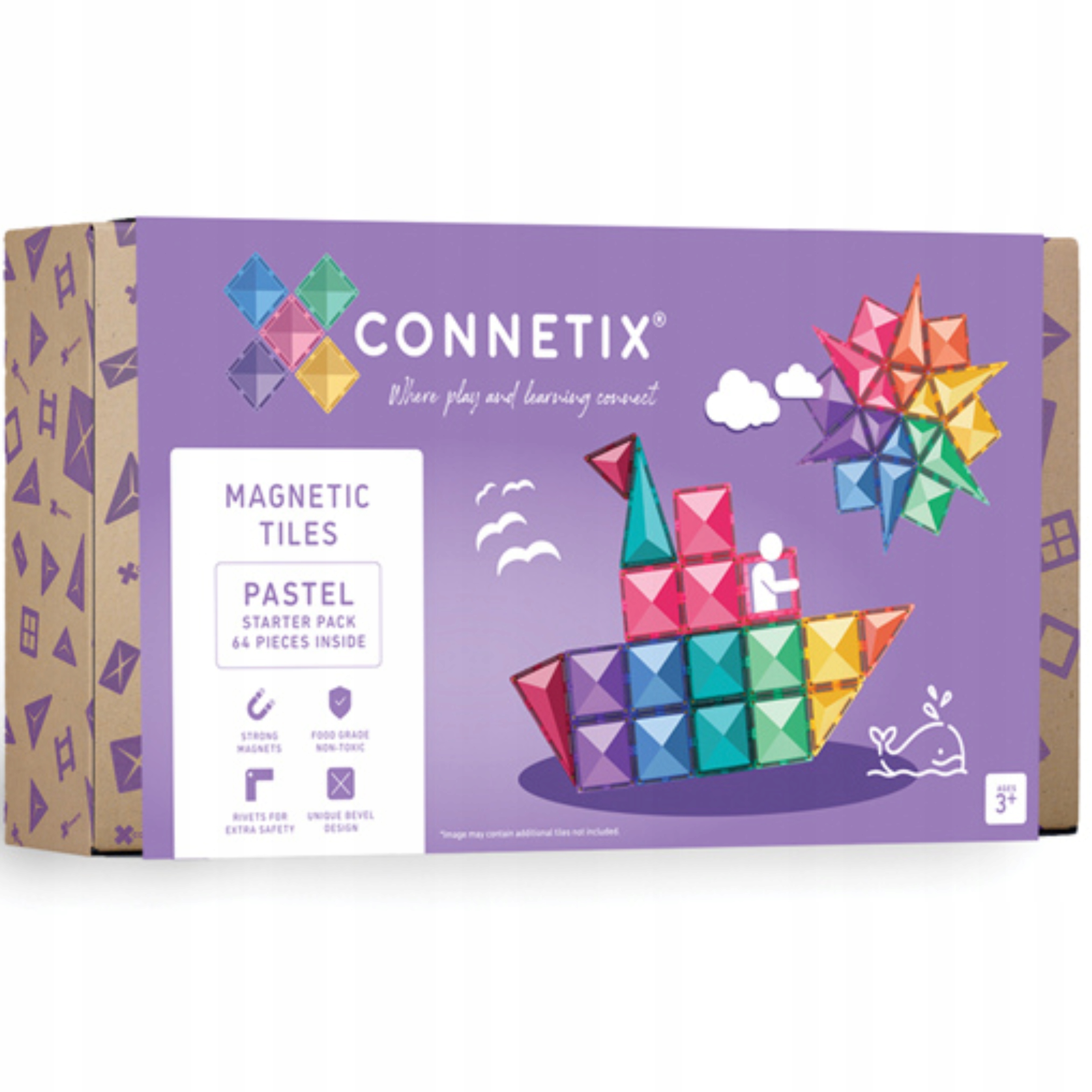 Klocki magnetyczne Connetix Pastel Starter Pack 64 el. – Kreatywna zabawa dla dzieci