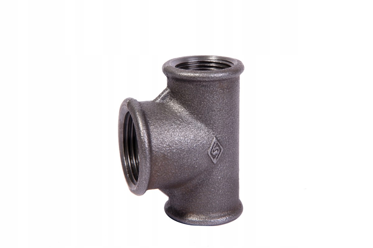 Trójnik redukcyjny nakrętny 2''x1/2''x2'' czarny – Idealne rozwiązanie do instalacji