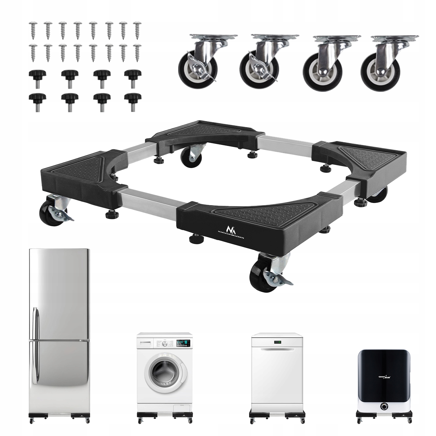 Maclean Podstawa pod Pralkę Ruchoma MC-119 B – Stabilne wsparcie dla Twojego sprzętu AGD