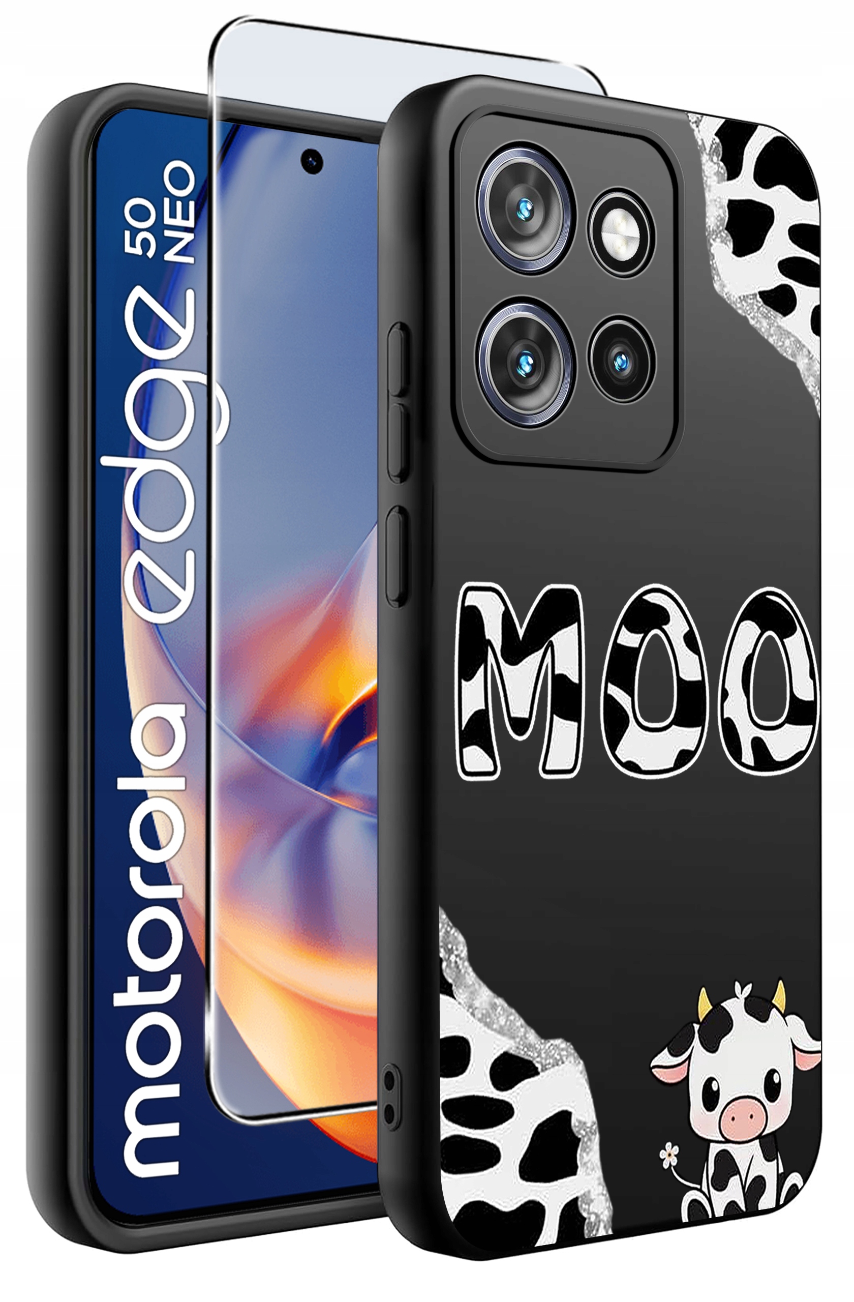 Etui do Motorola Moto EDGE 50 Neo WZORY | Silikonowe Matt Case + Szkło Hartowane 9H