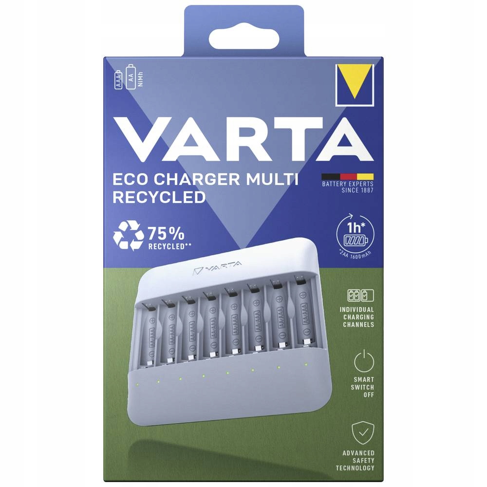 Ładowarka Varta Eco Charger Multi Recycled 57682 – Ekologiczne ładowanie akumulatorów