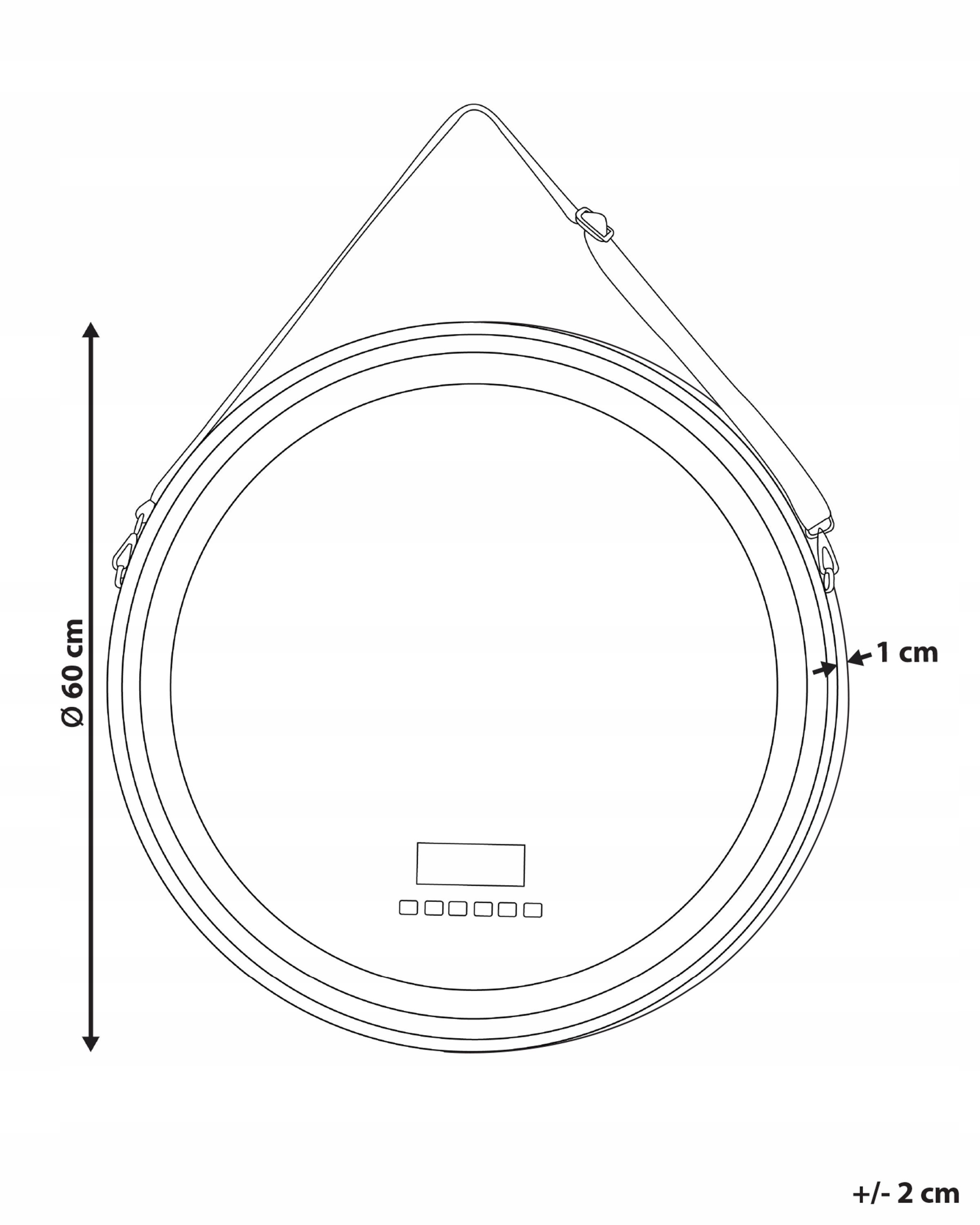Szczegóły techniczne lustra DAROIS 60 cm – Wymiary i materiały