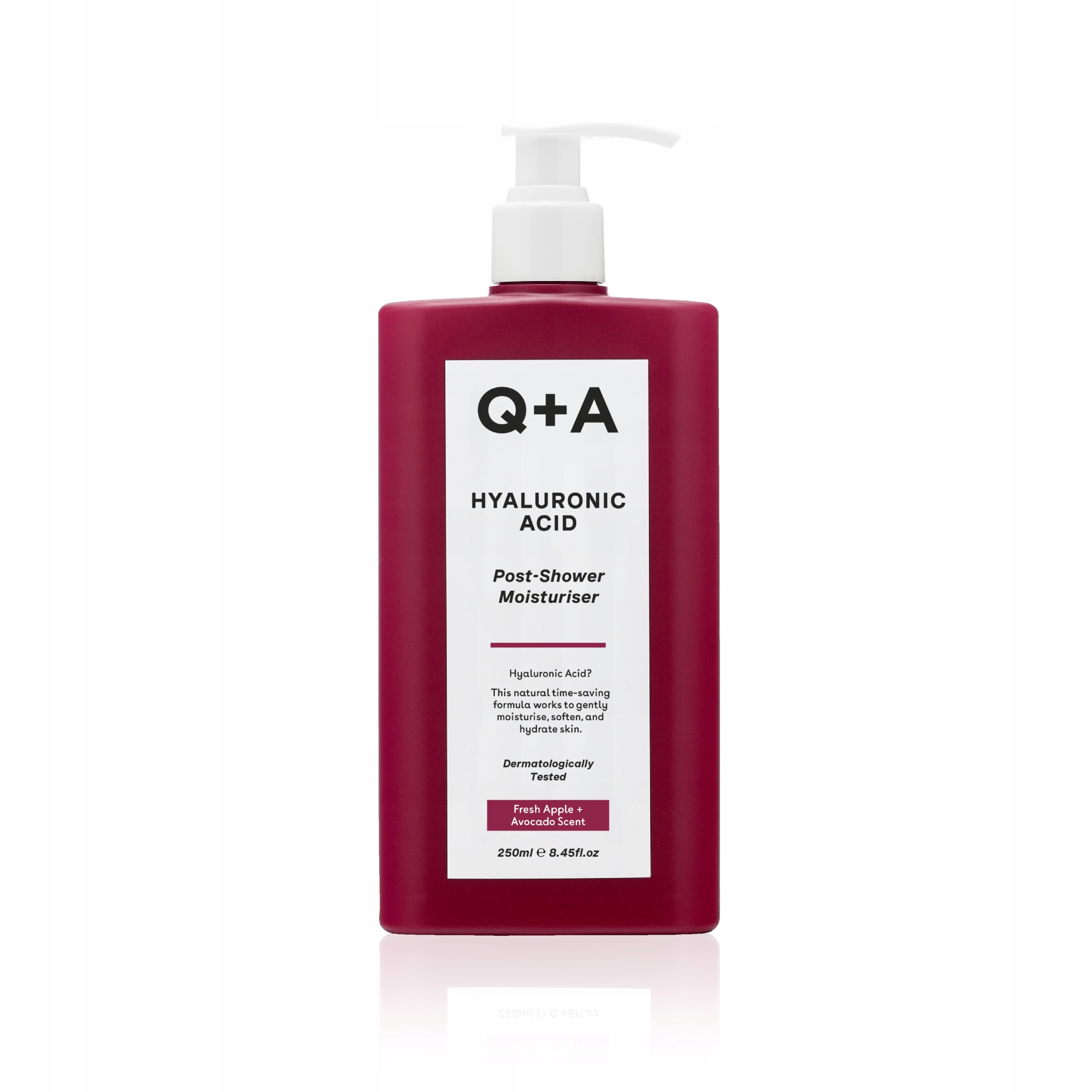 Q+A Hyaluronic Acid Post Shower Moisturiser – Nawilżający krem do ciała z kwasem hialuronowym, 250 ml