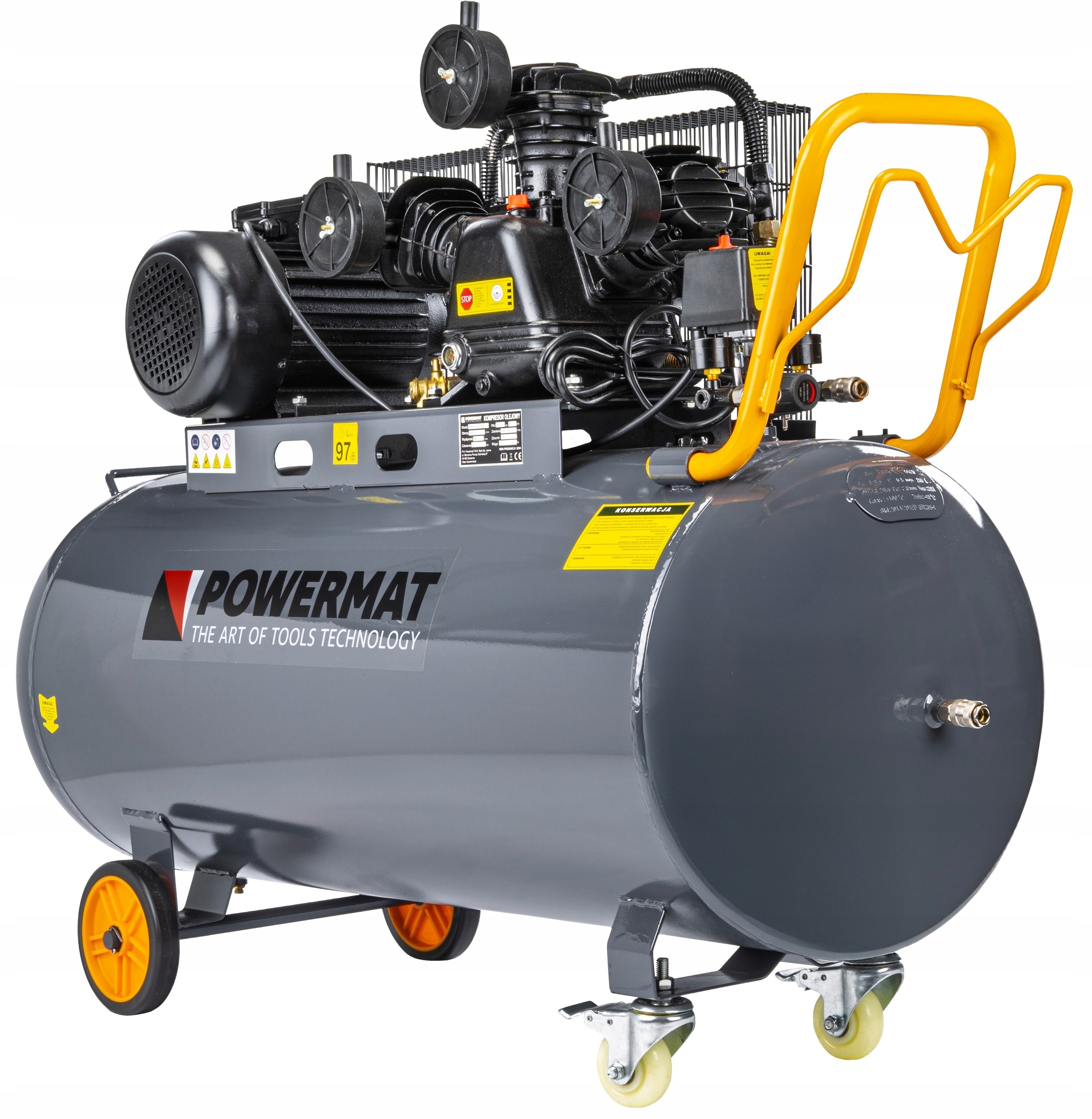 Kompresor olejowy Powermat PM-KO-200T-230V – Wydajność i niezawodność w Twoim warsztacie
