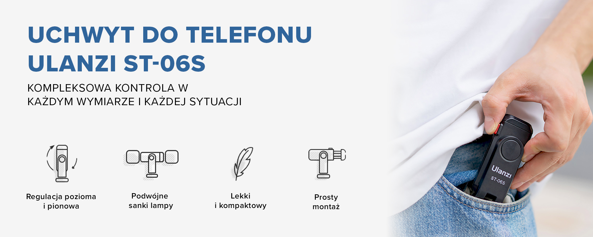 Uchwyt do telefonu Ulanzi ST-06S - biały